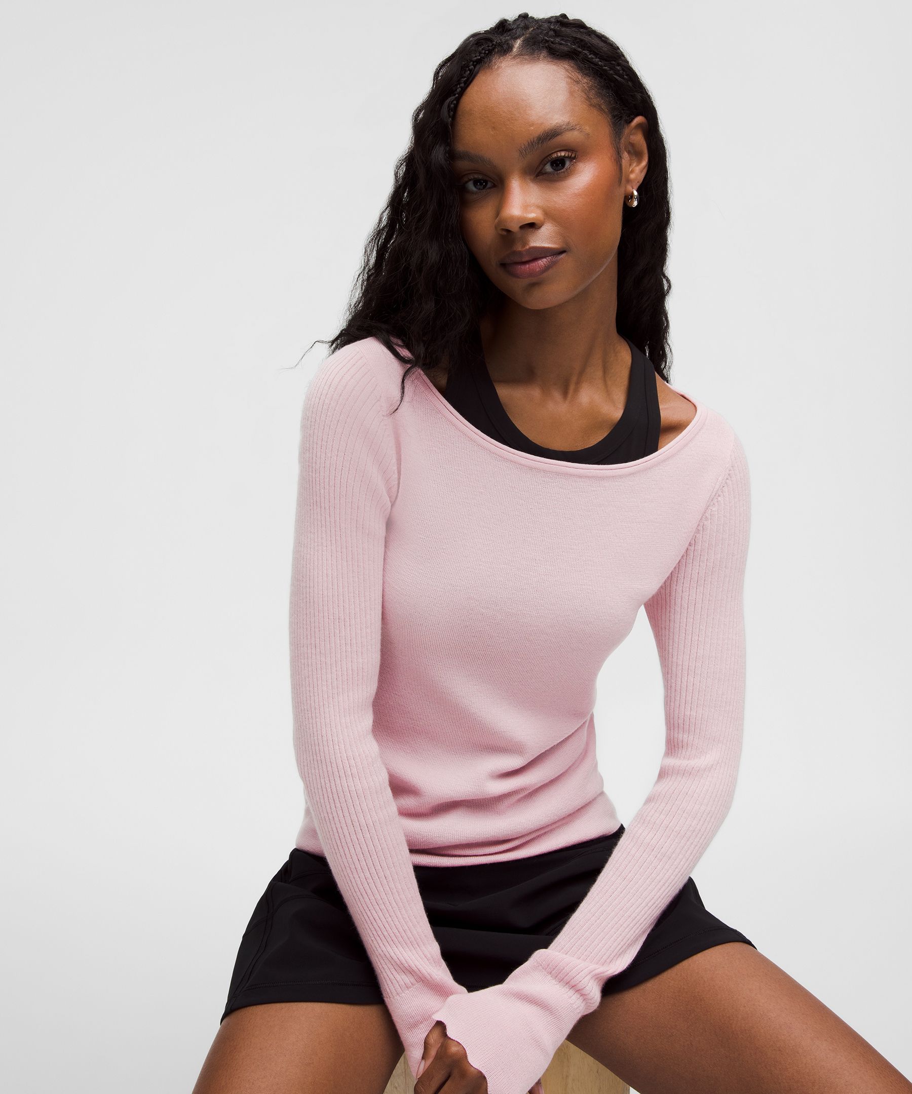 Lululemon Cashmere Scalloped Cuff Crewneck