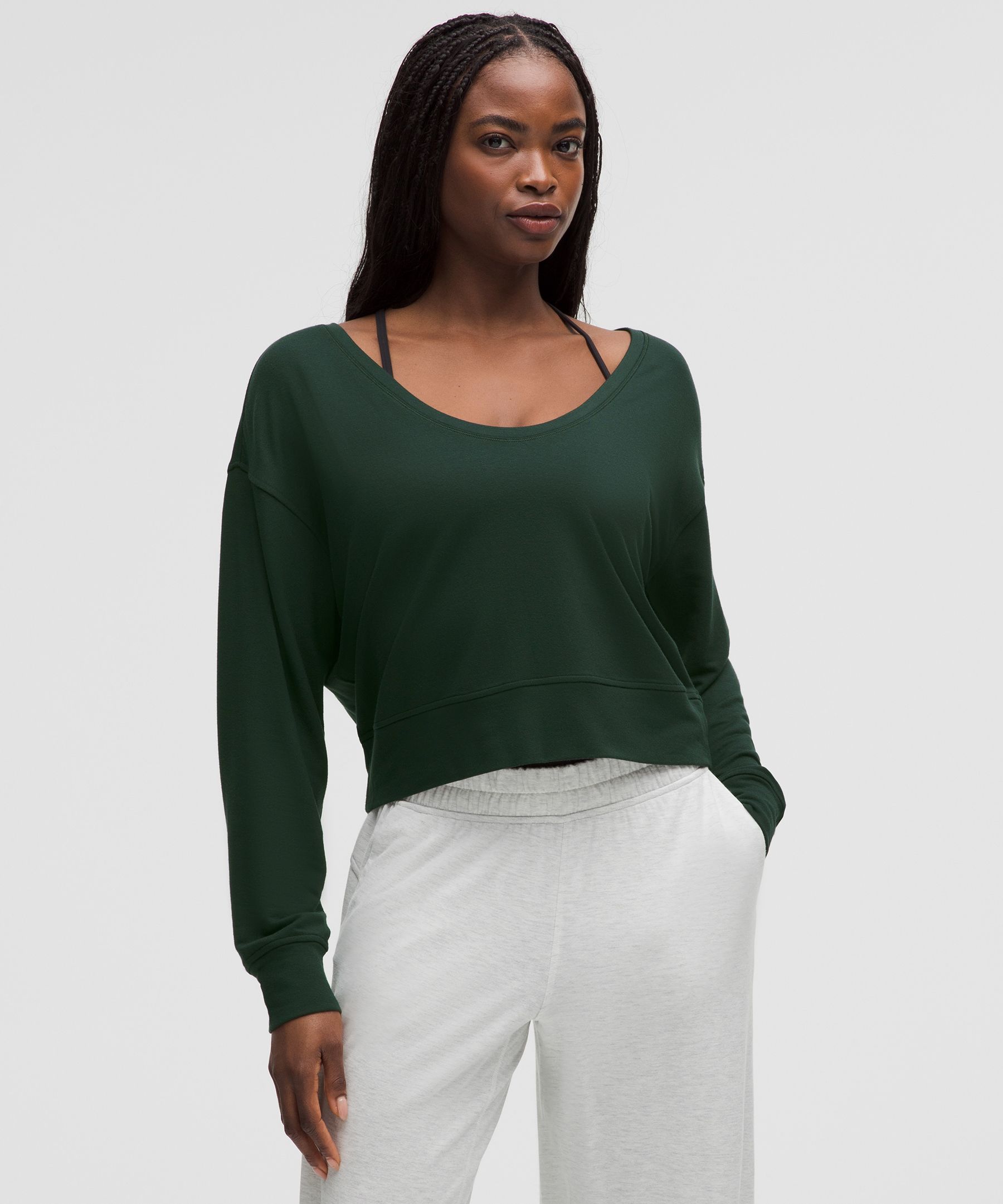 BeCalm Scoop-Neck Pullover - Green