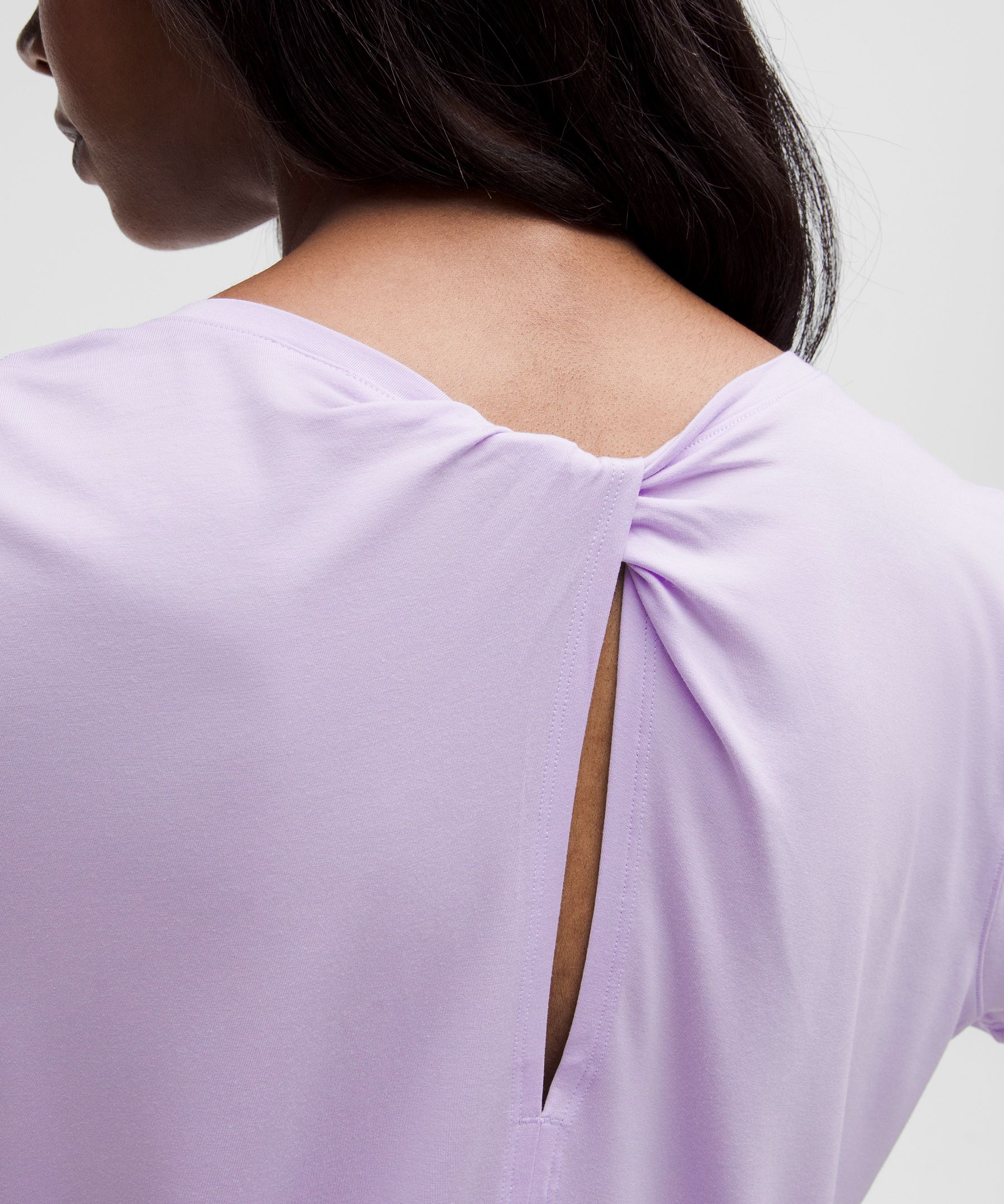 Modal-Silk Twist-Back Short-Sleeve Shirt | Women's Short Sleeve Shirts & Tee's