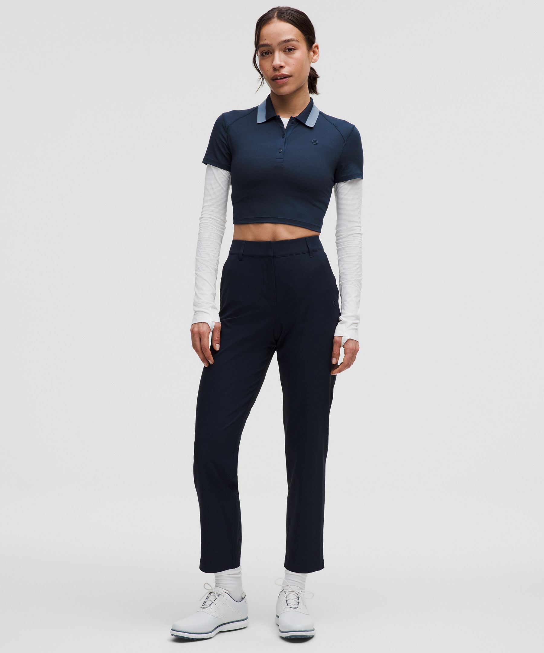 Lululemon Pique Slim-fit Cropped Polo Shirt