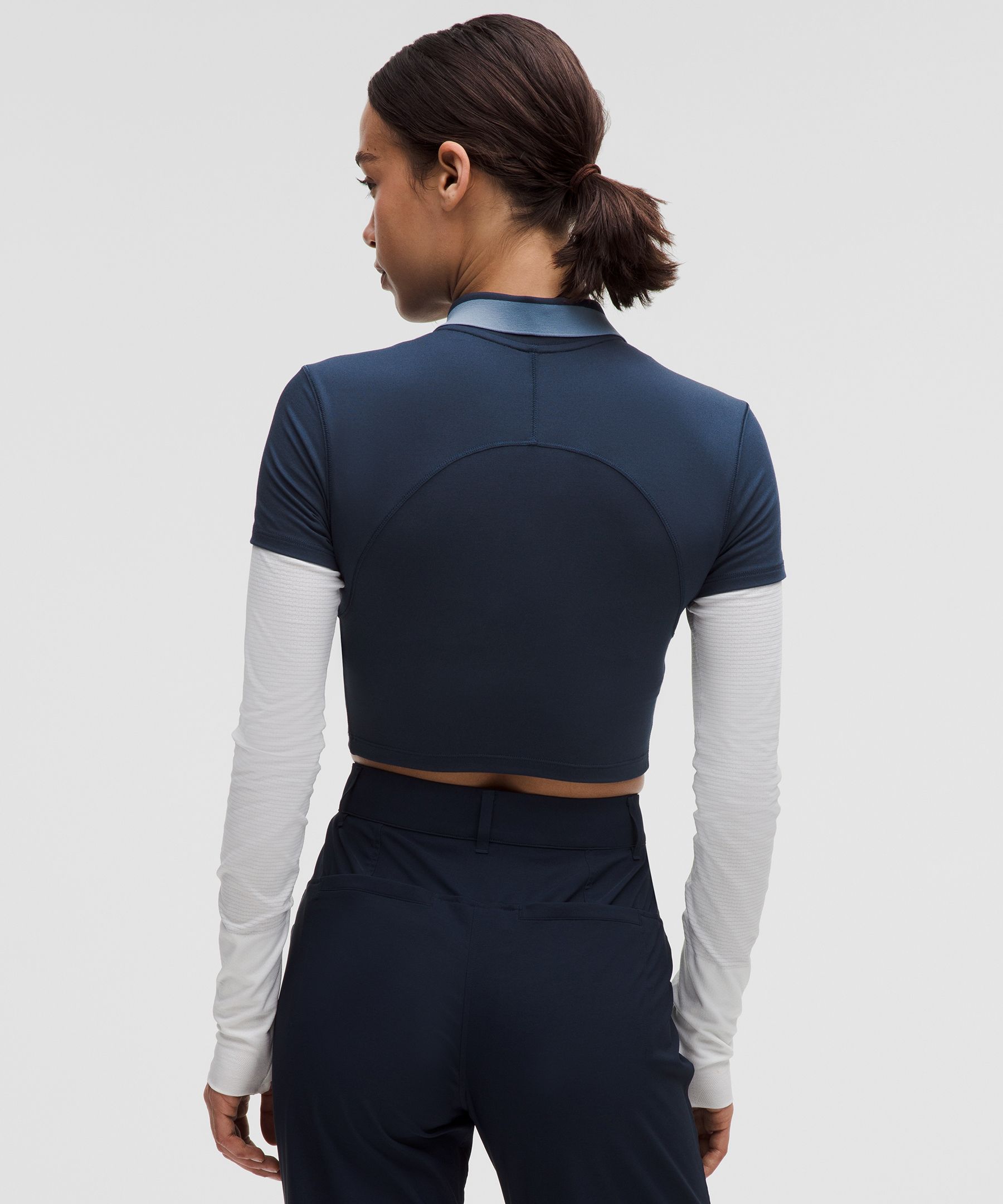 Lululemon Pique Slim-fit Cropped Polo Shirt