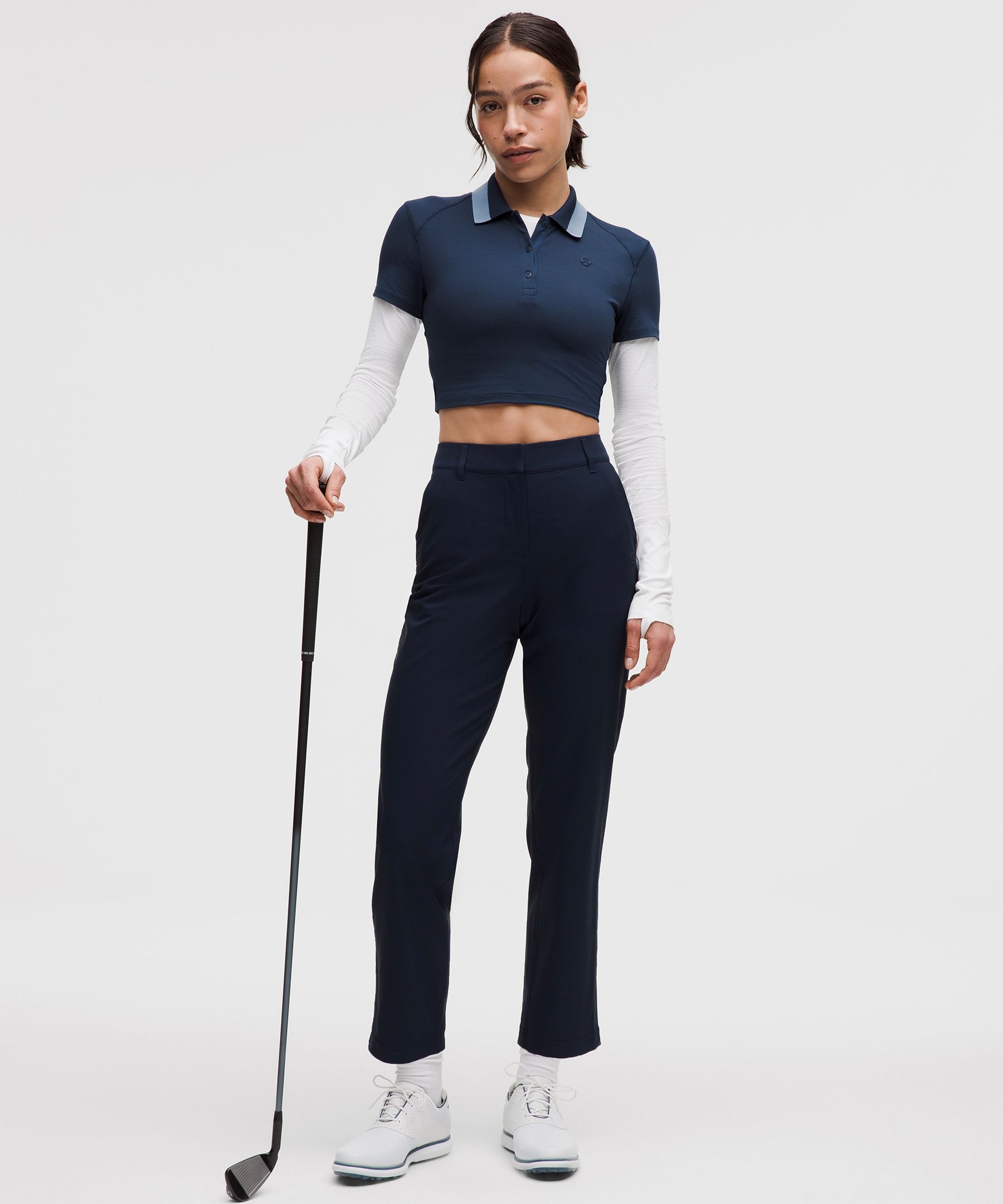 Lululemon Pique Slim-fit Cropped Polo Shirt