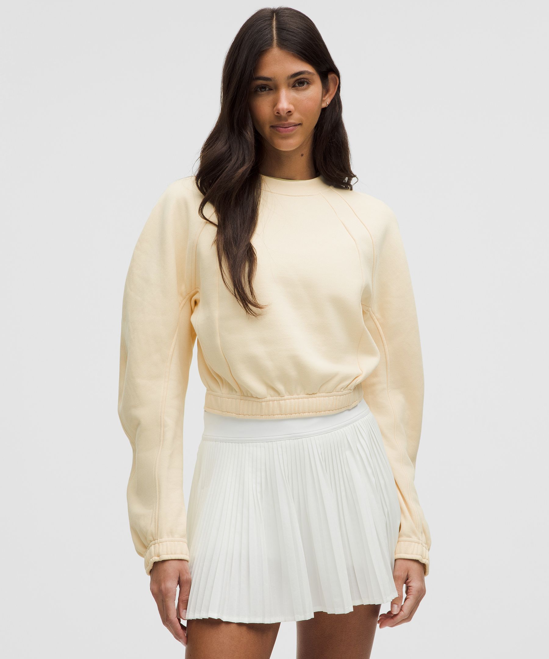 Scuba Cropped Relaxed Crewneck - Yellow