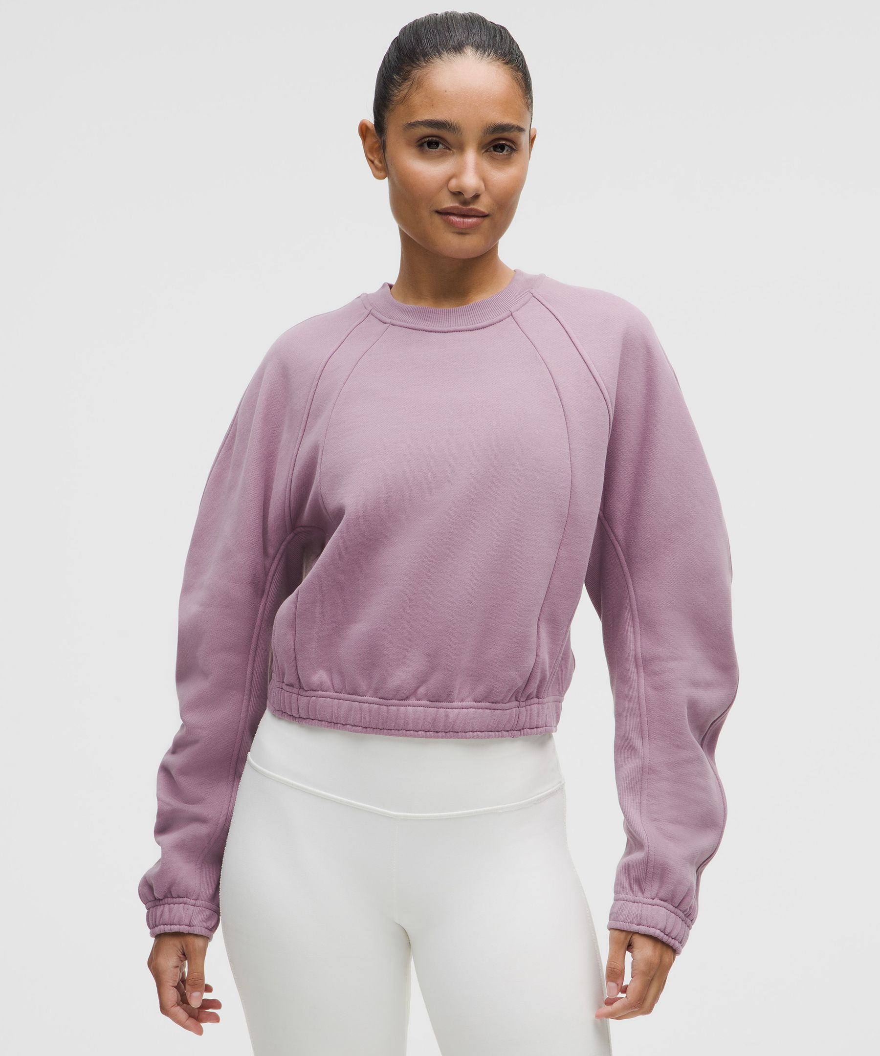 Scuba Cropped Relaxed Crewneck - Purple