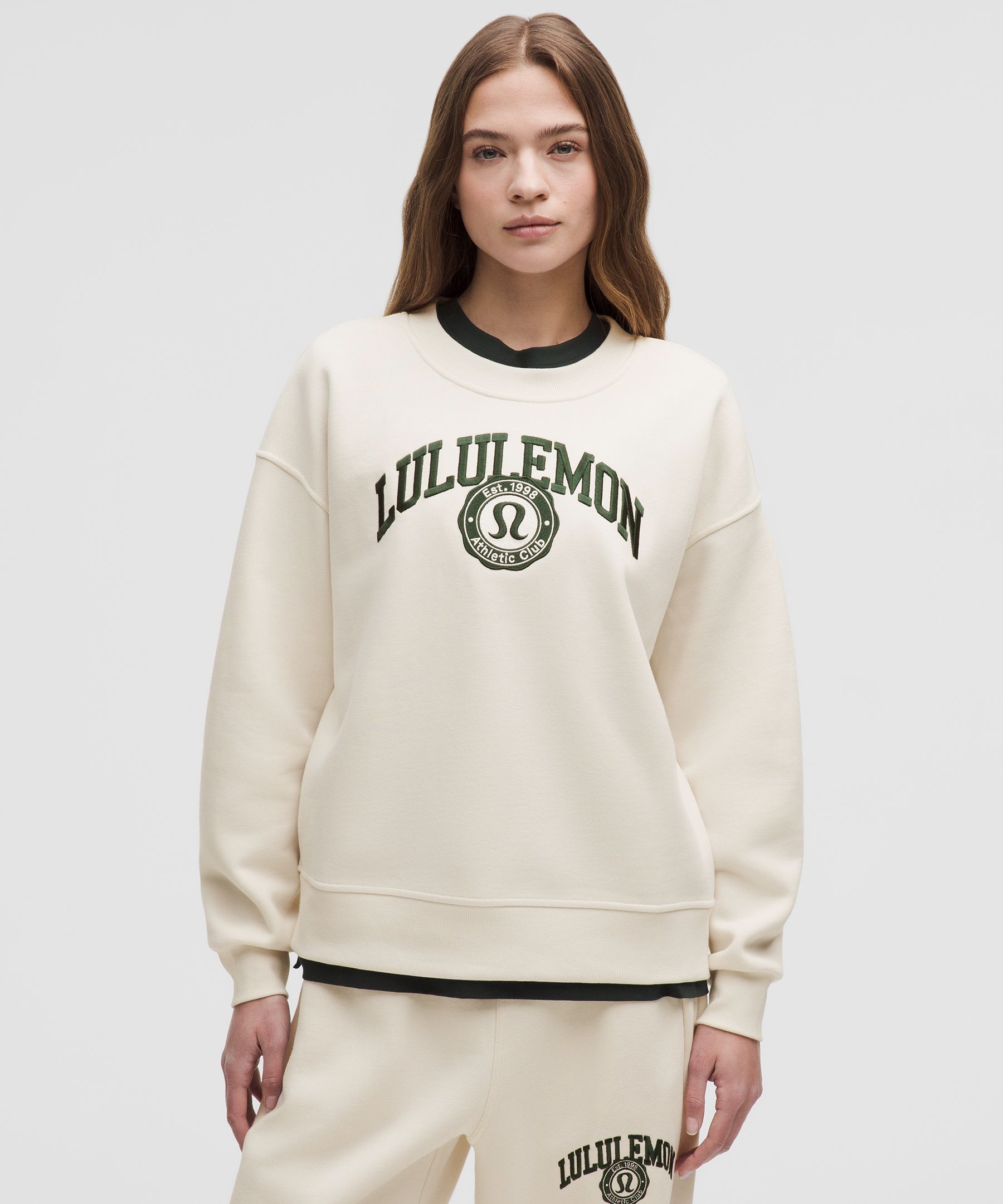 Perfectly Oversized Crew Graphic - White,Neutral