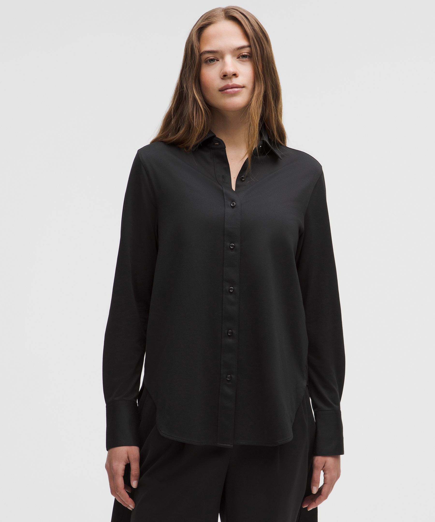 Knit Relaxed-Fit Overshirt - Black,Neutral