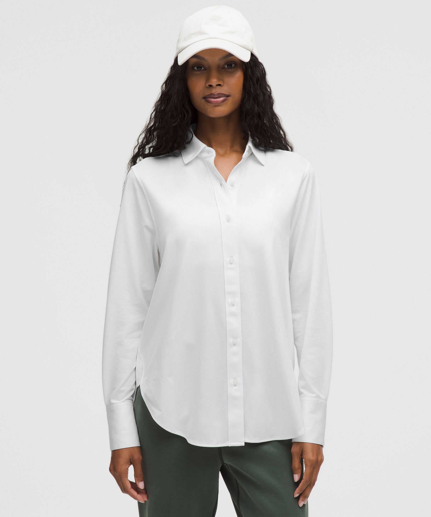 Knit Relaxed-Fit Overshirt - White,Neutral