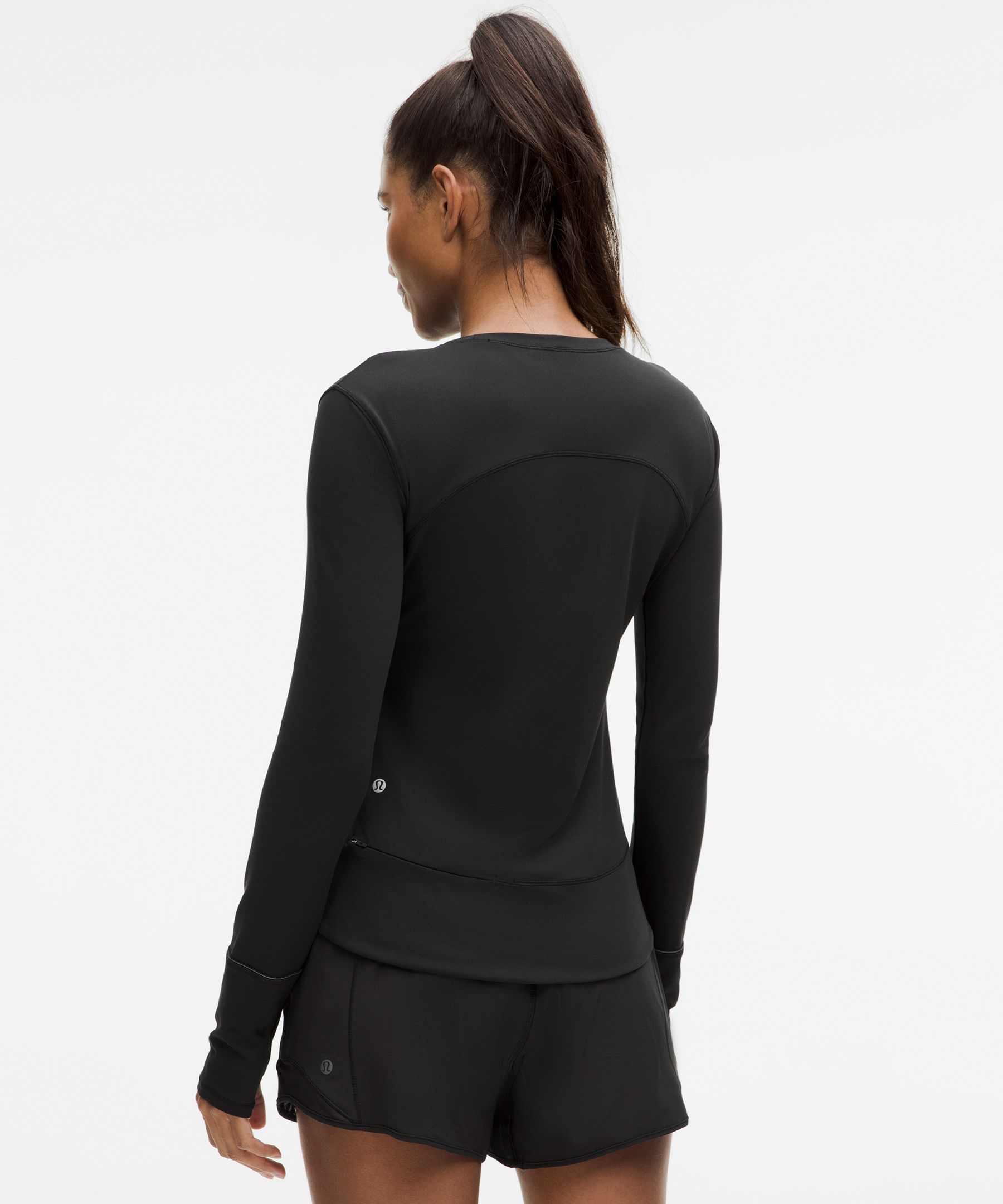 Rulu Gathered-Waist Long-Sleeve Running Top | Women's Long Sleeve Shirts