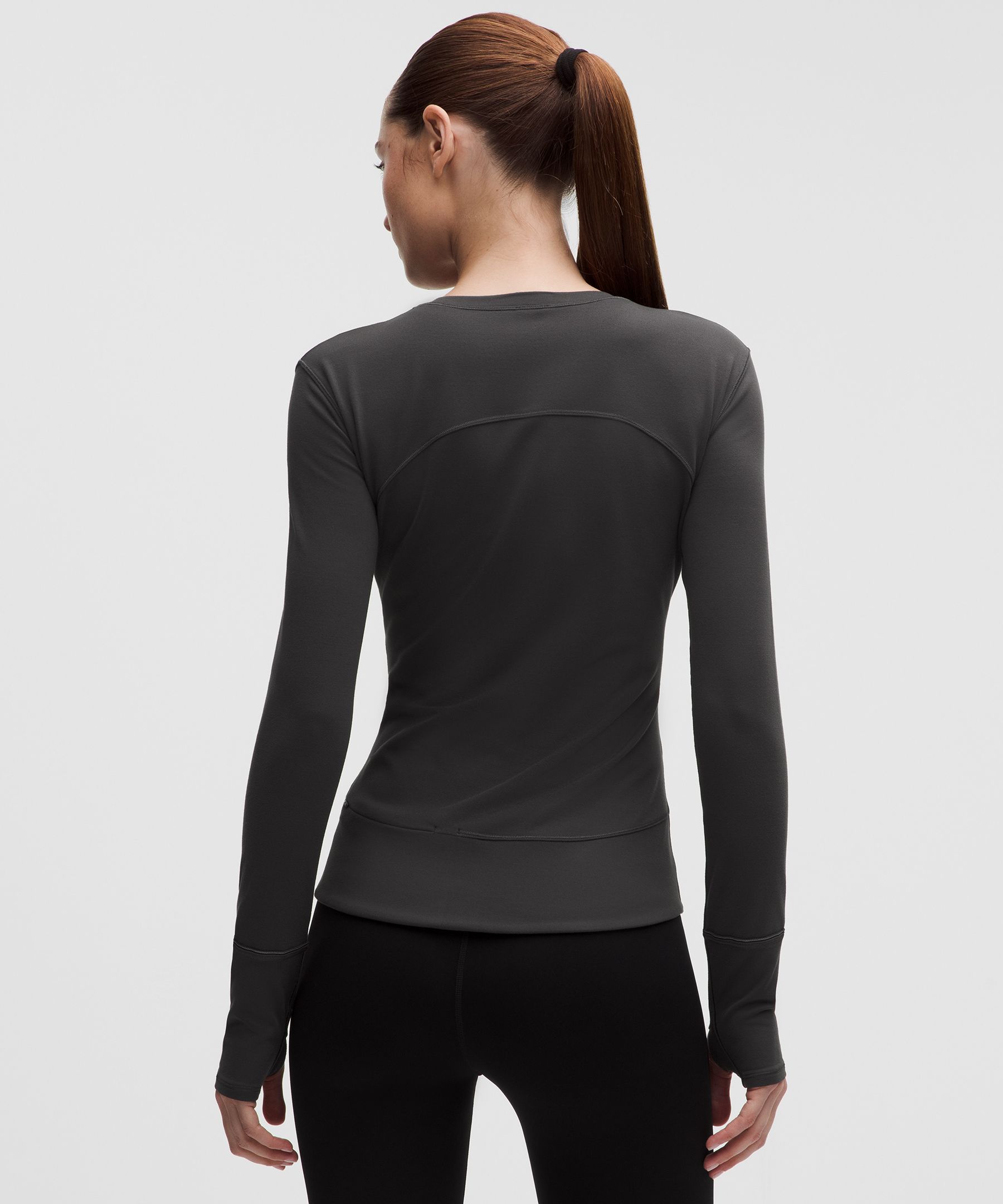 Rulu Gathered-Waist Long-Sleeve Running Top