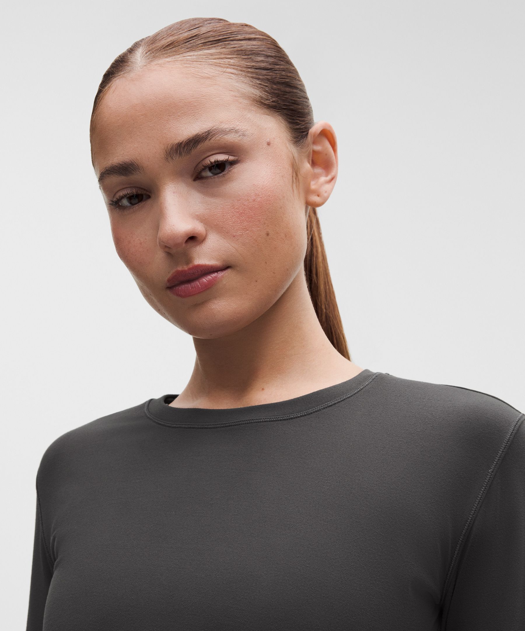 Rulu Gathered-Waist Long-Sleeve Running Top