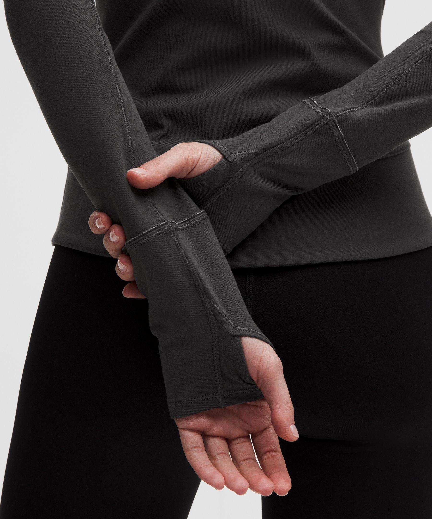 Rulu Gathered-Waist Long-Sleeve Running Top