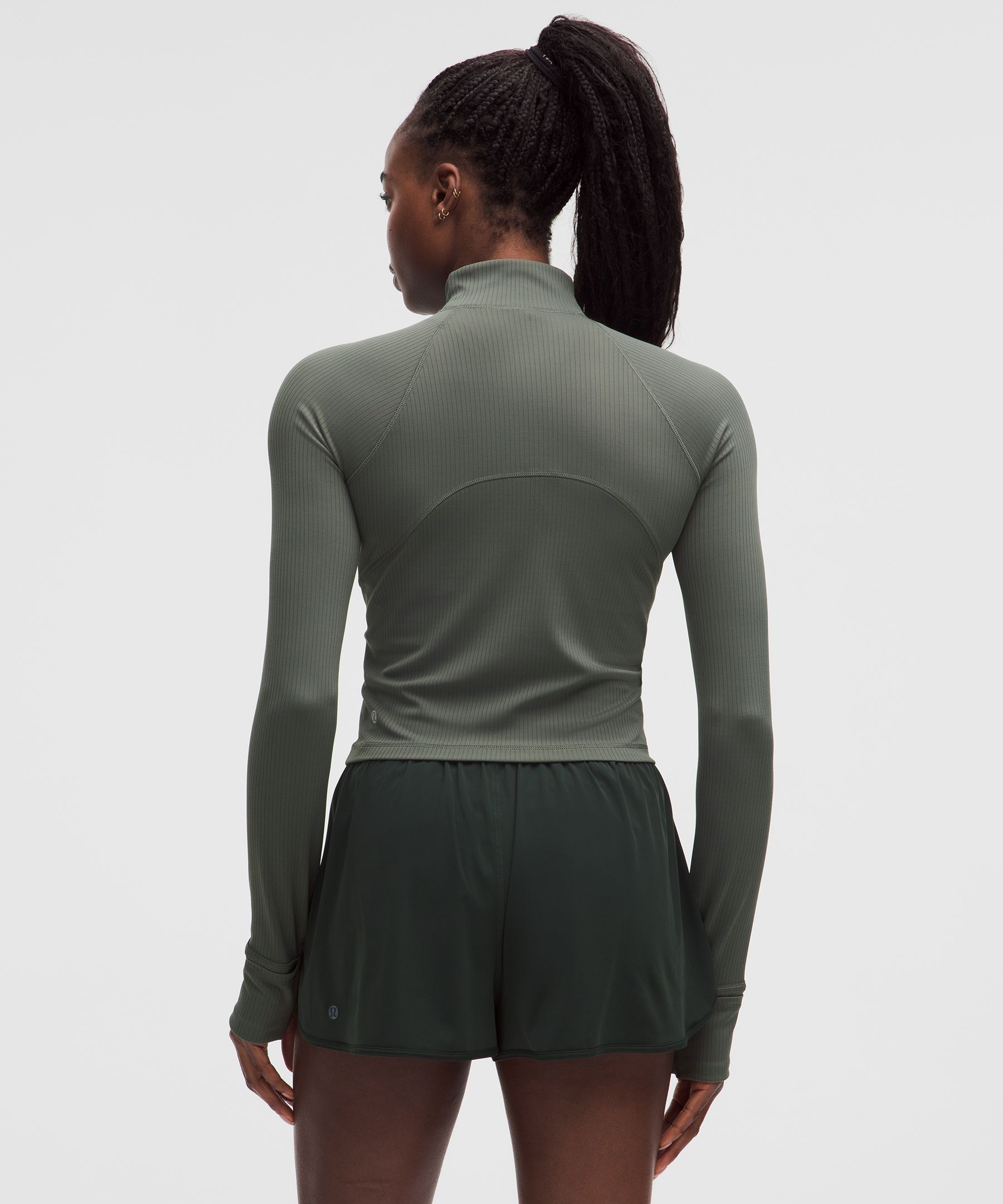 Lululemon It's Rulu Ribbed Cropped Half Zip