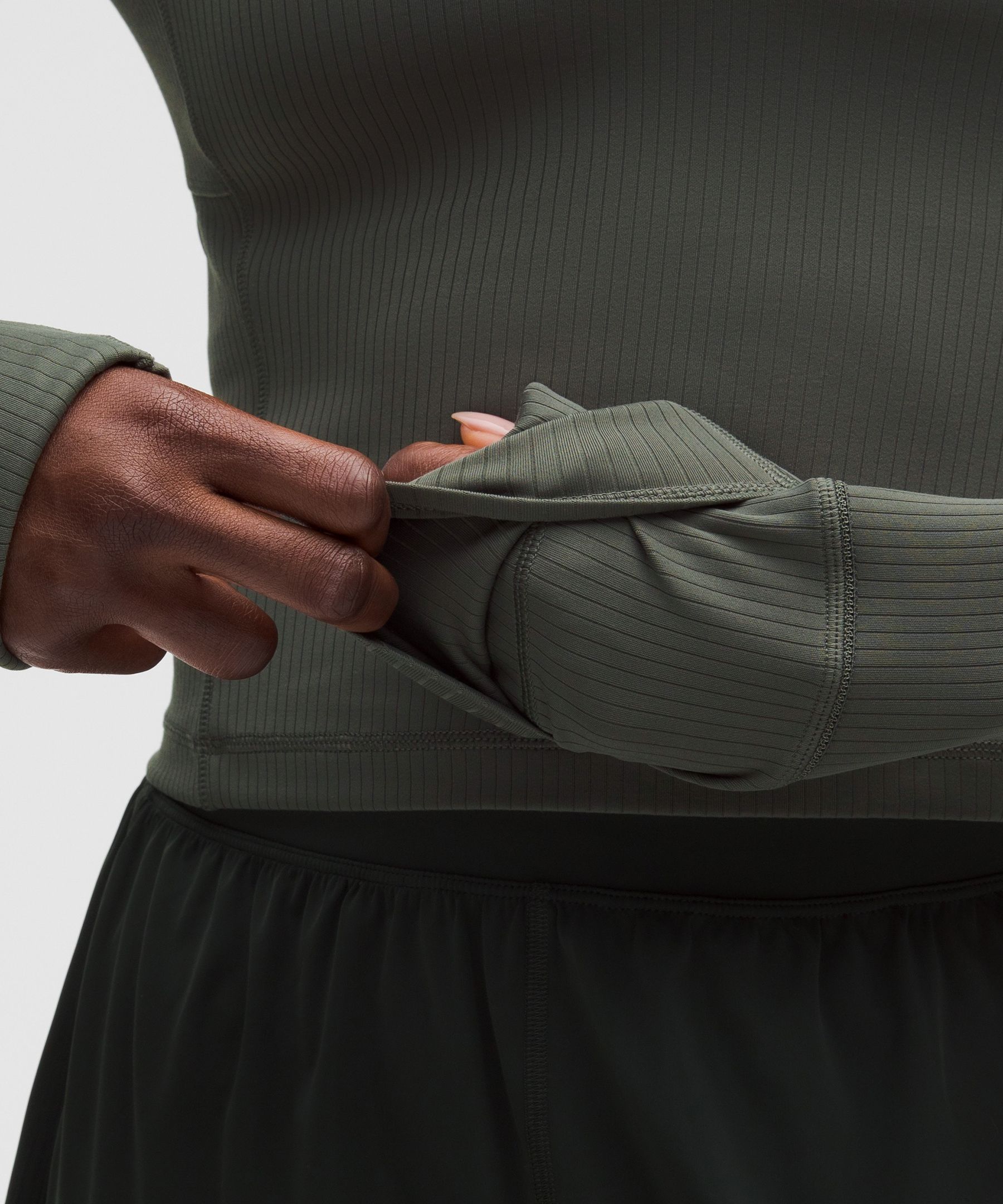 Lululemon It's Rulu Ribbed Cropped Half Zip