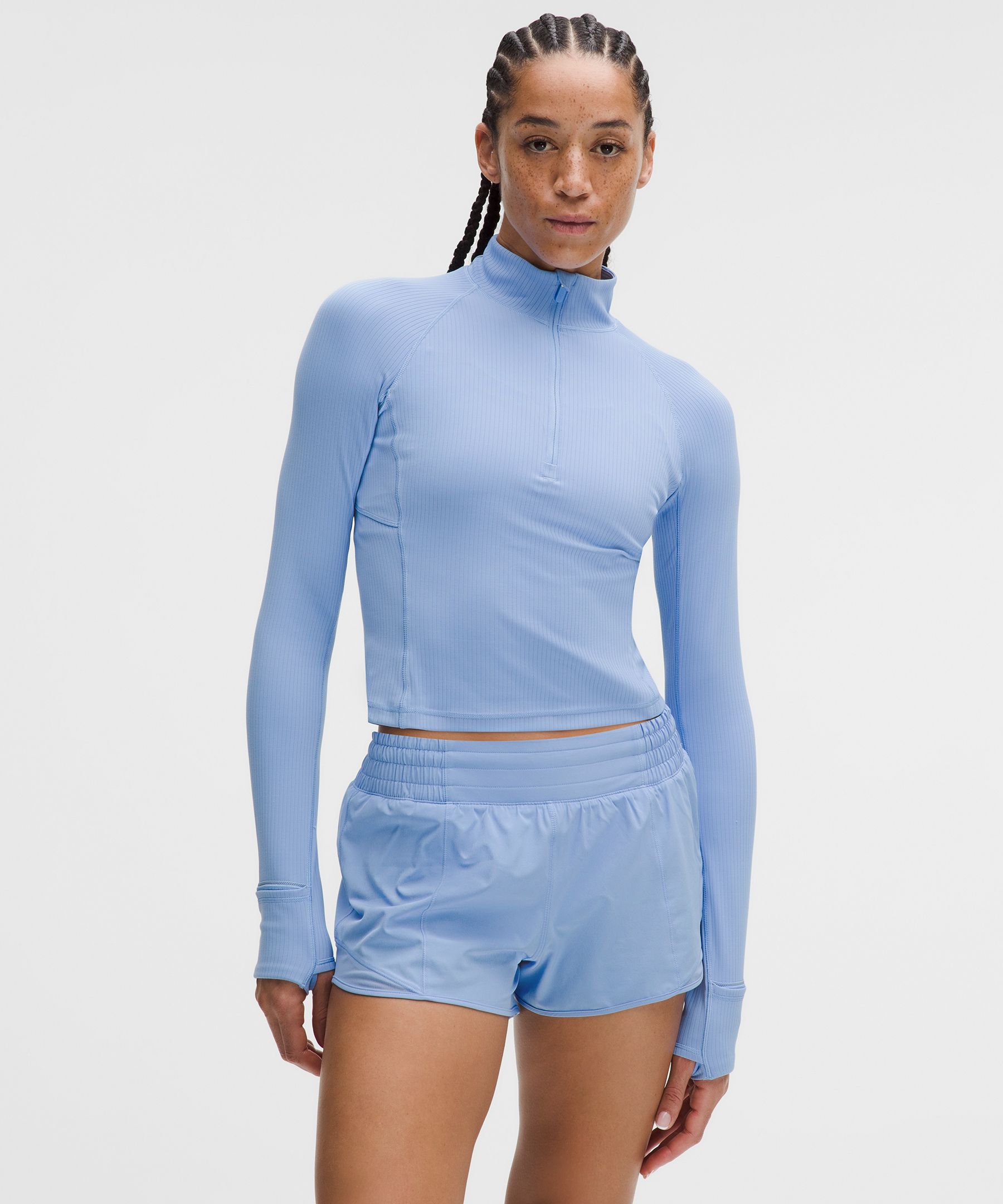 It's Rulu Ribbed Cropped Half Zip 