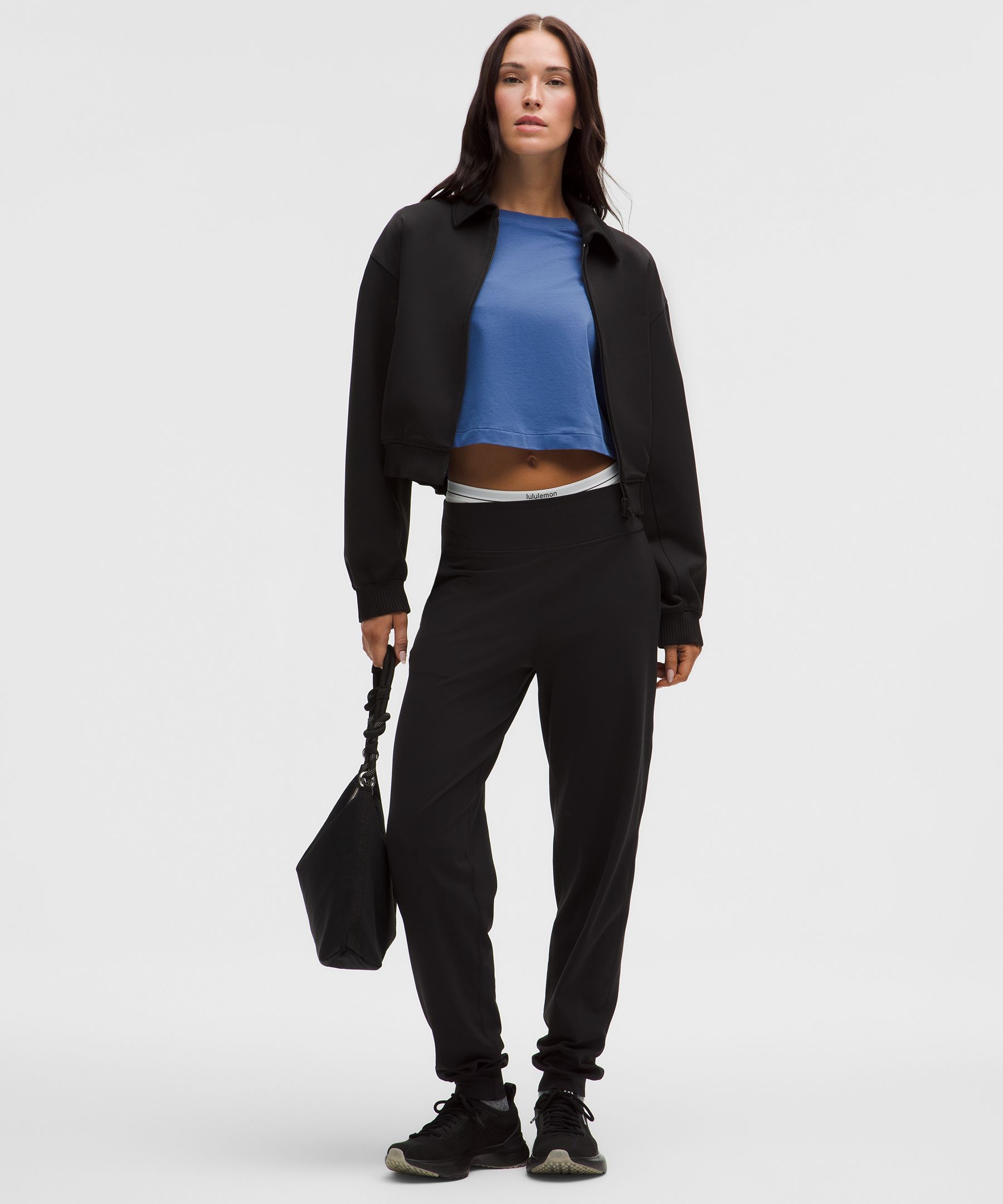 Lululemon All Yours Organic Cotton Cropped T-shirt In Blue