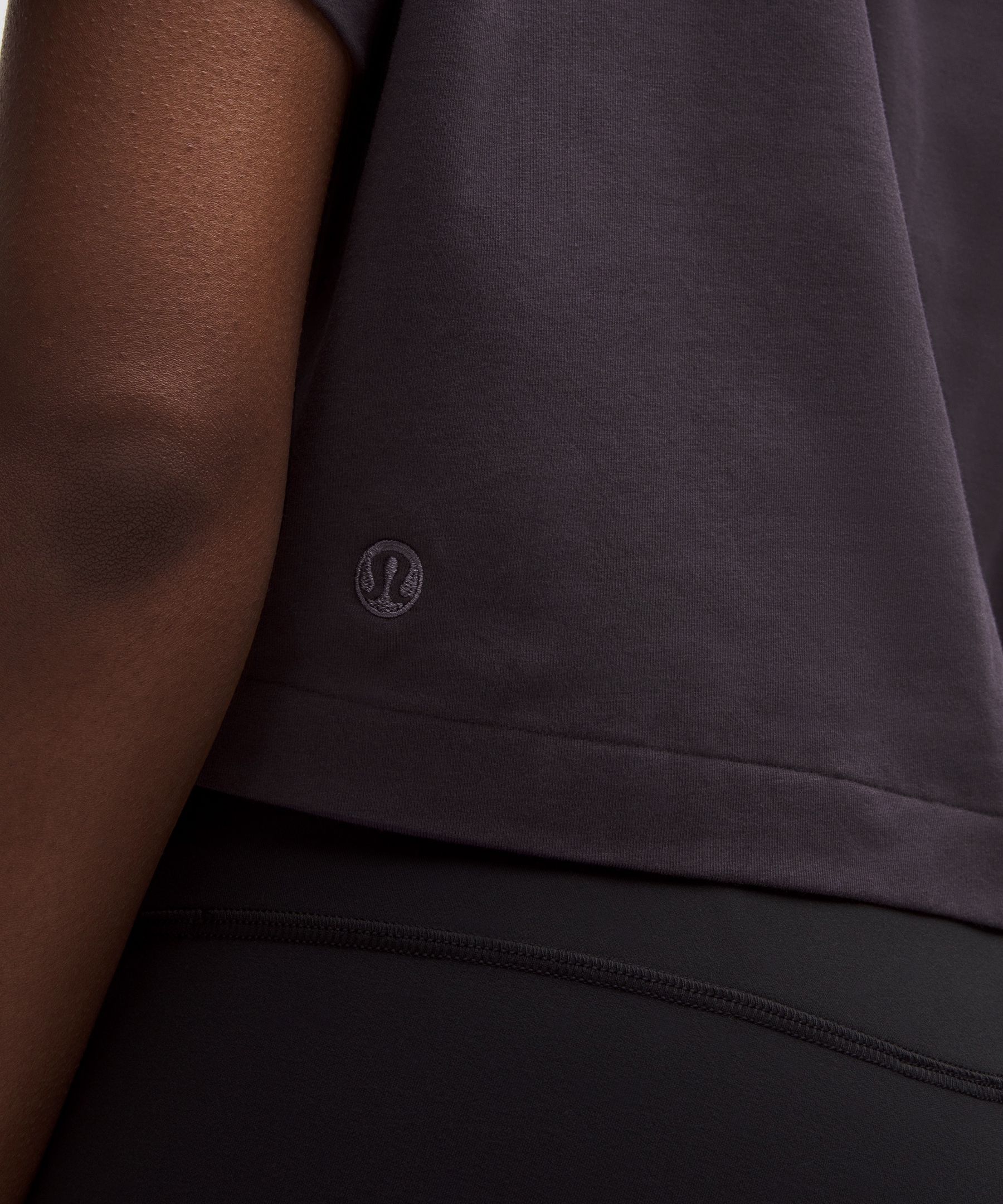 Lululemon All Yours Organic Cotton Cropped T-shirt In Purple