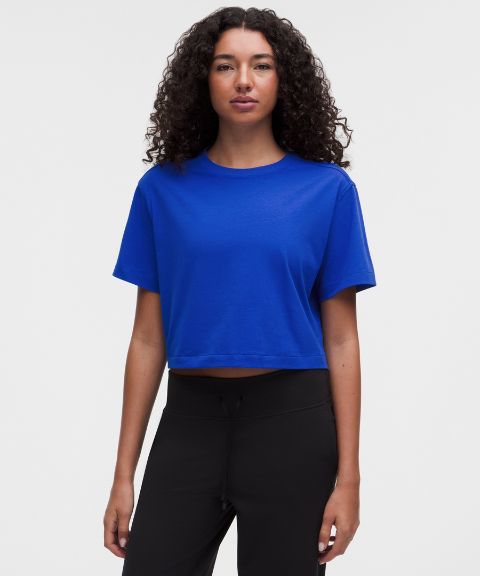 Женская укороченная футболка Lululemon All Yours, органический хлопок