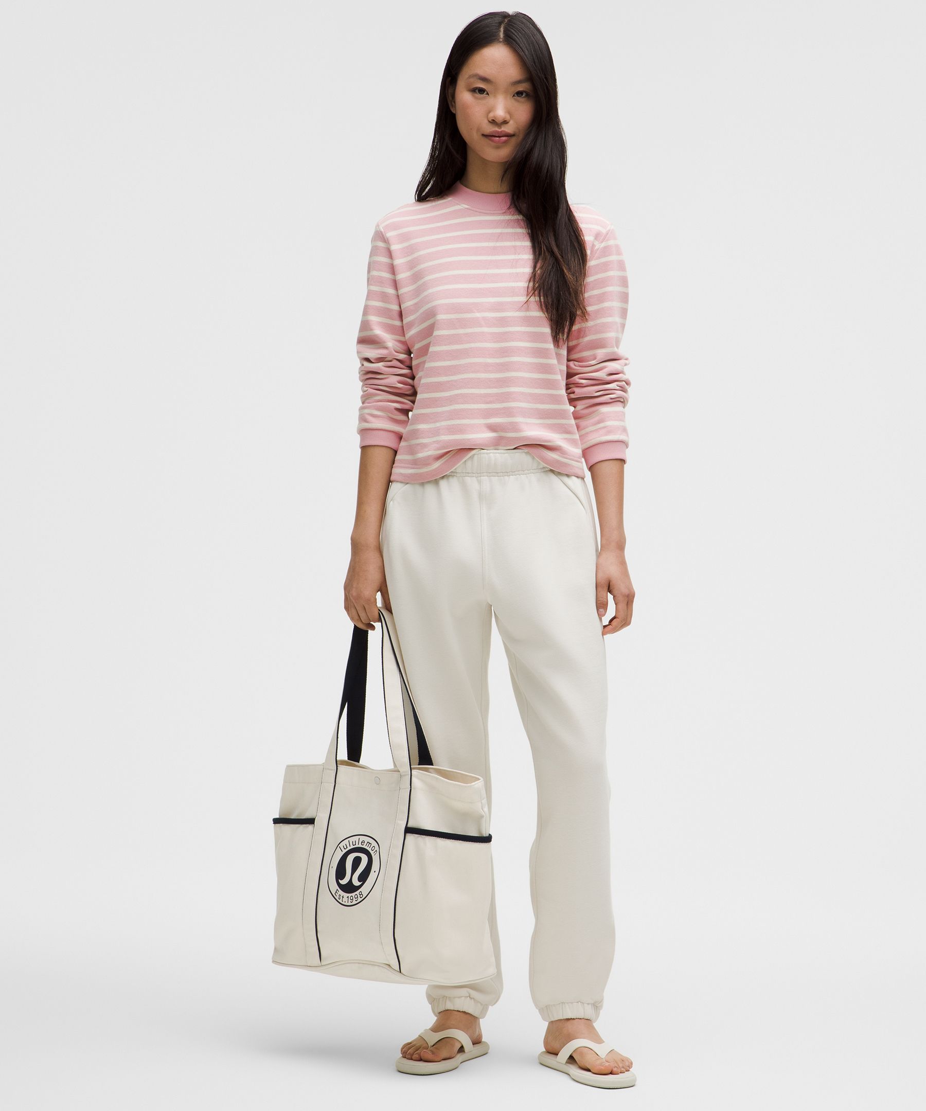 Cotton French Terry Crewneck Pullover | Women's Sweaters