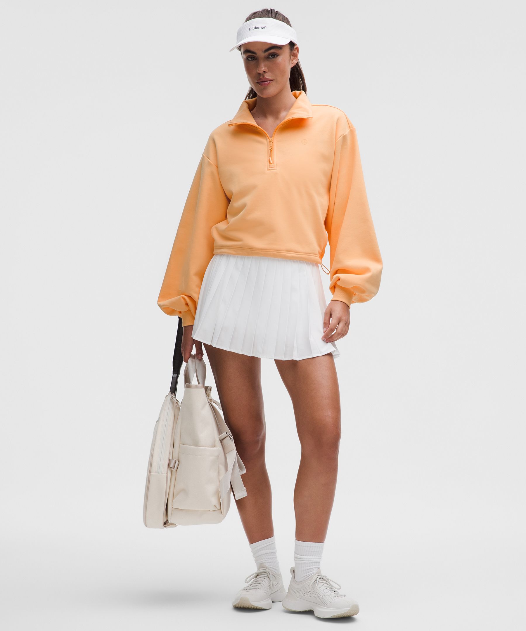 Cotton Terry Tennis Half Zip | Women's Hoodies & Sweatshirts