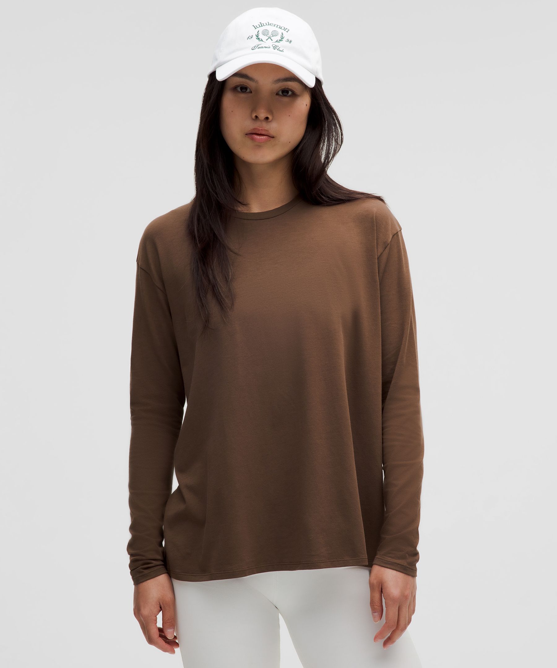 Twist-Back Relaxed-Fit Long-Sleeve Shirt - Brown,Neutral