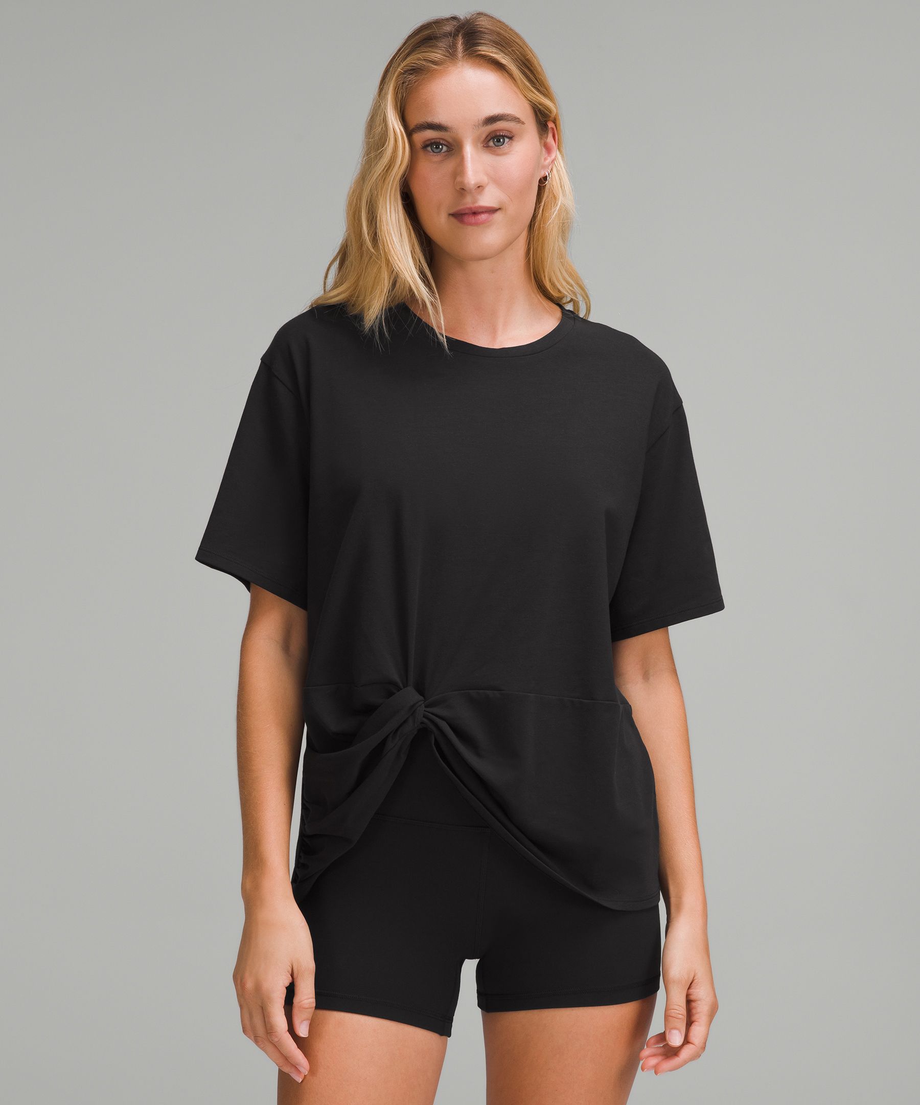 Twist-Front Oversized T-Shirt