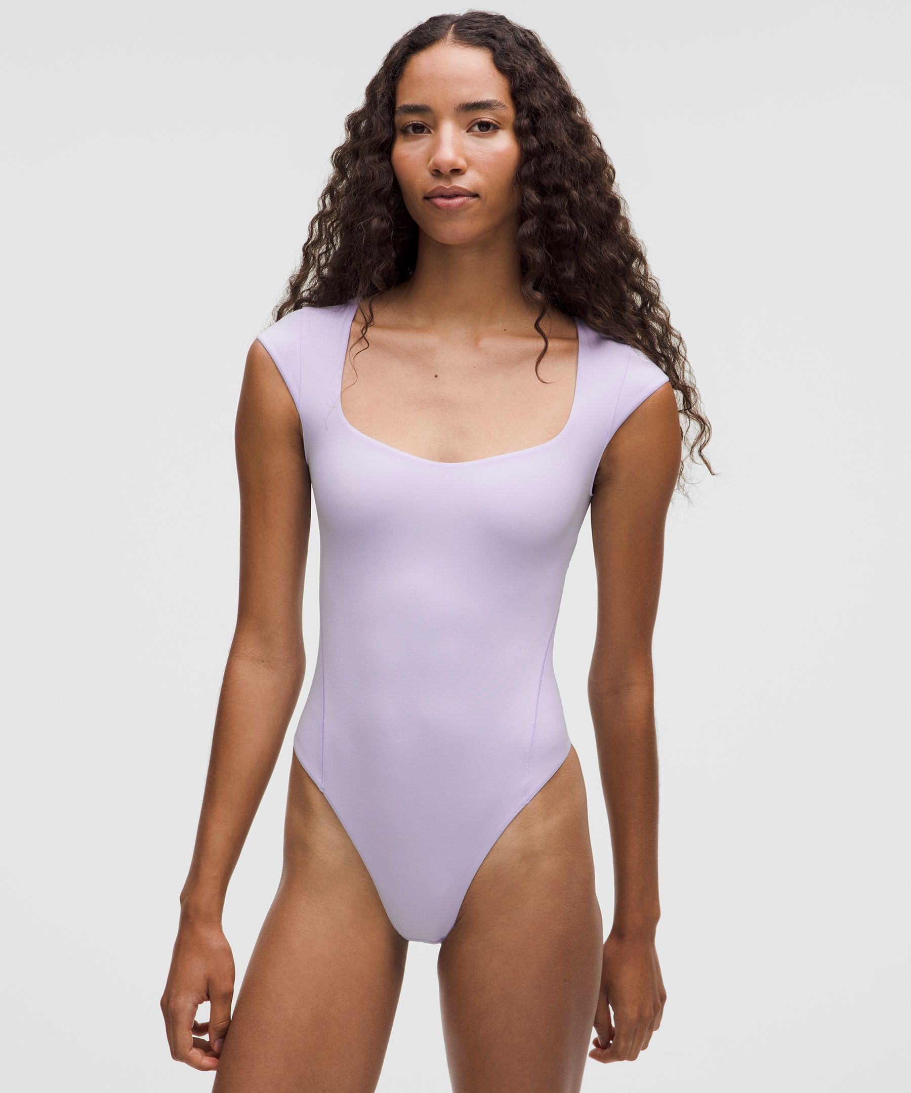 Wundermost Ultra-Soft Nulu Sweetheart Cap-Sleeve Thong Bodysuit