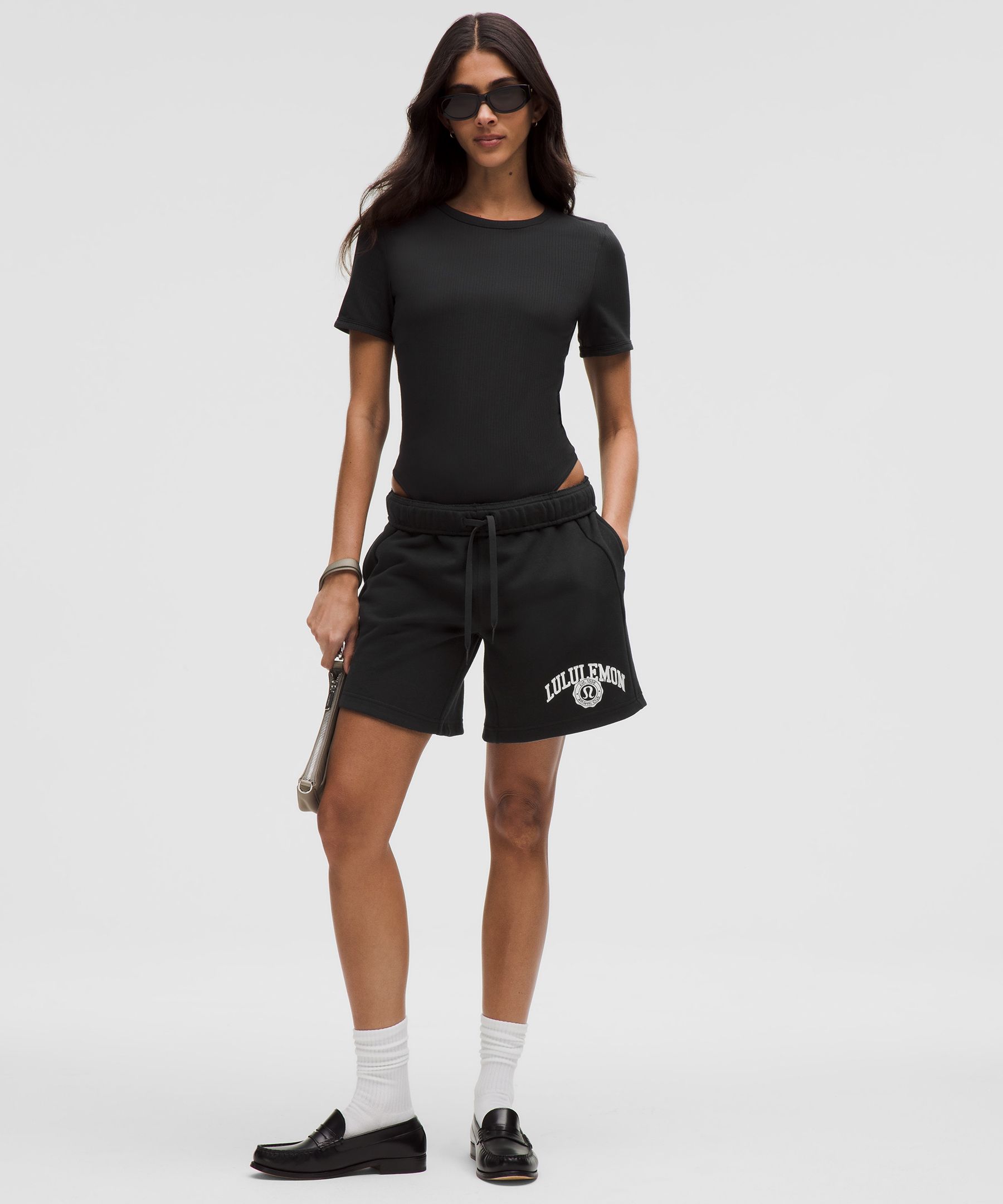 Stretch Cotton Ribbed Short-Sleeve Bodysuit | Women's Bodysuits
