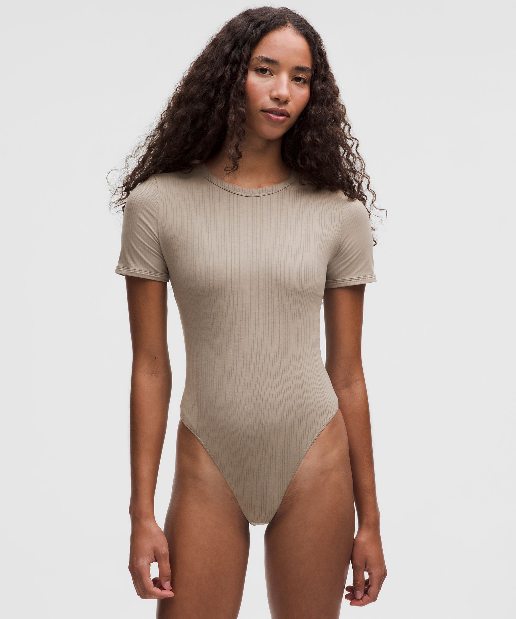 Stretch Cotton Ribbed Short-Sleeve Bodysuit
