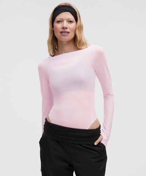 Lululemon Wundermost Ultra-Soft Nulu Mesh Boatneck Long-Sleeve Bodysuit