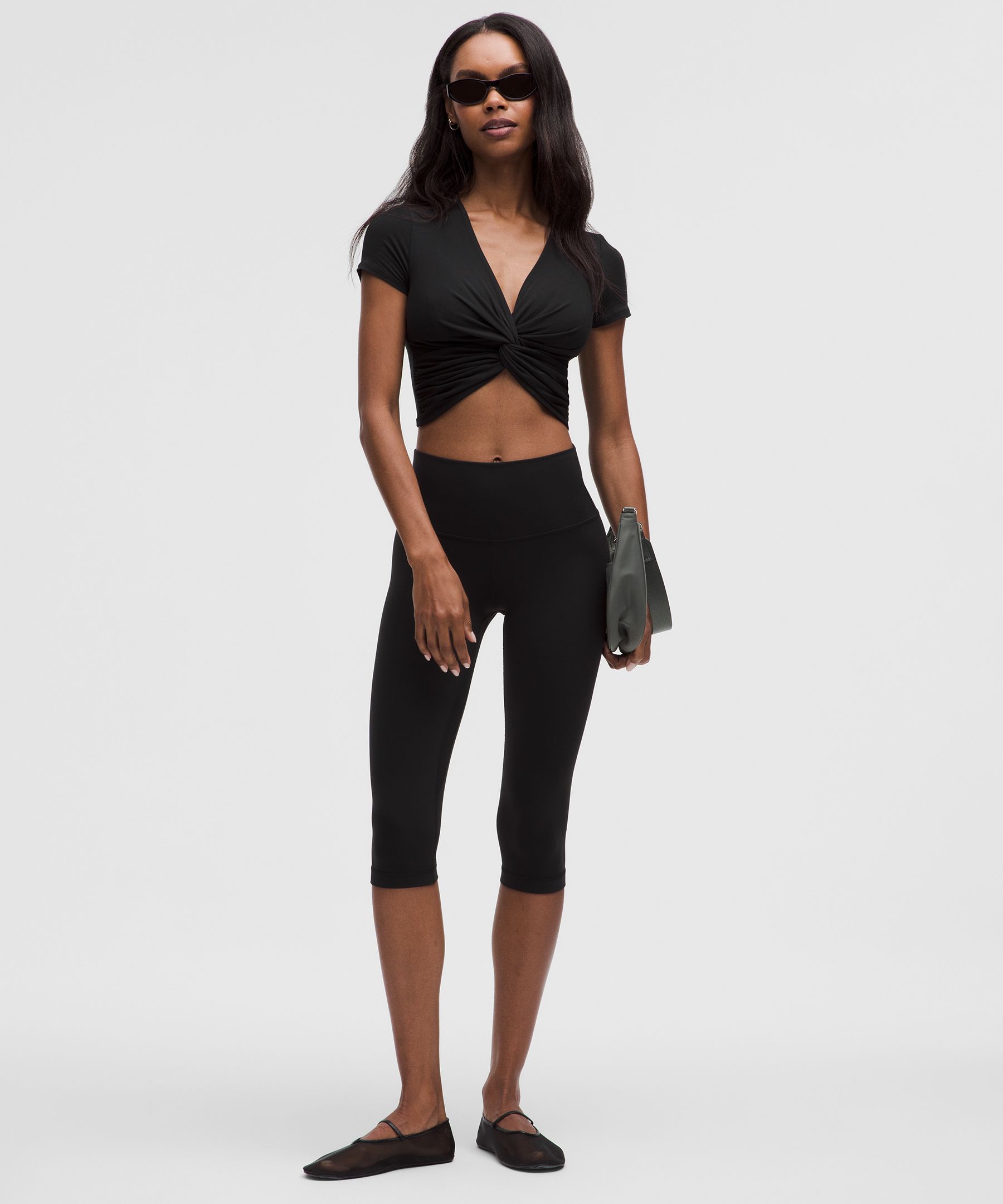 Lululemon Modal-silk Twist-front Cropped T-shirt