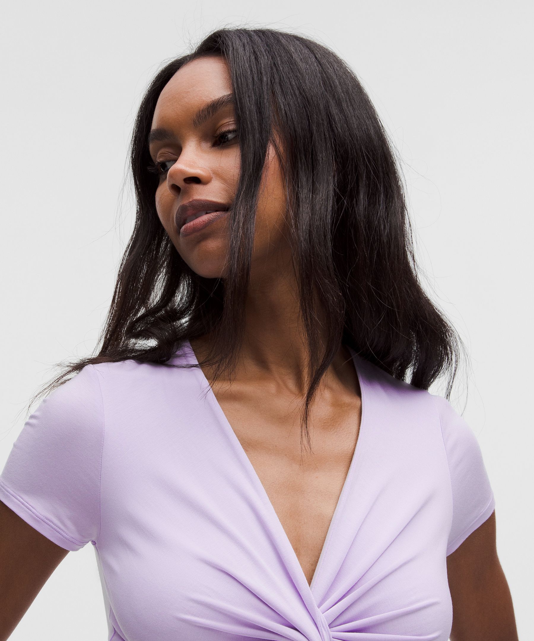 Lululemon Modal-silk Twist-front Cropped T-shirt