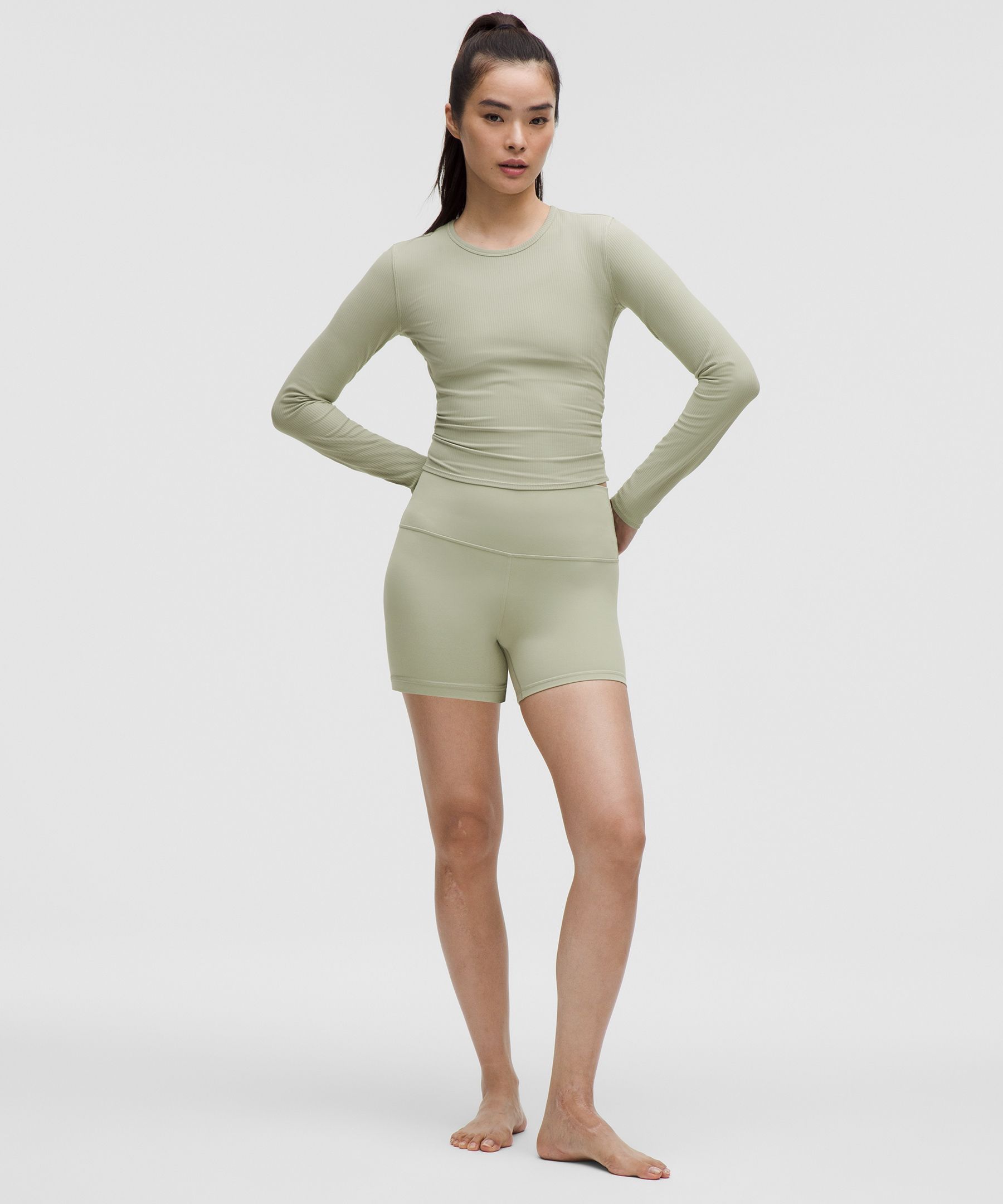 Lululemon All It Takes Back-twist Ribbed Long-sleeve Shirt