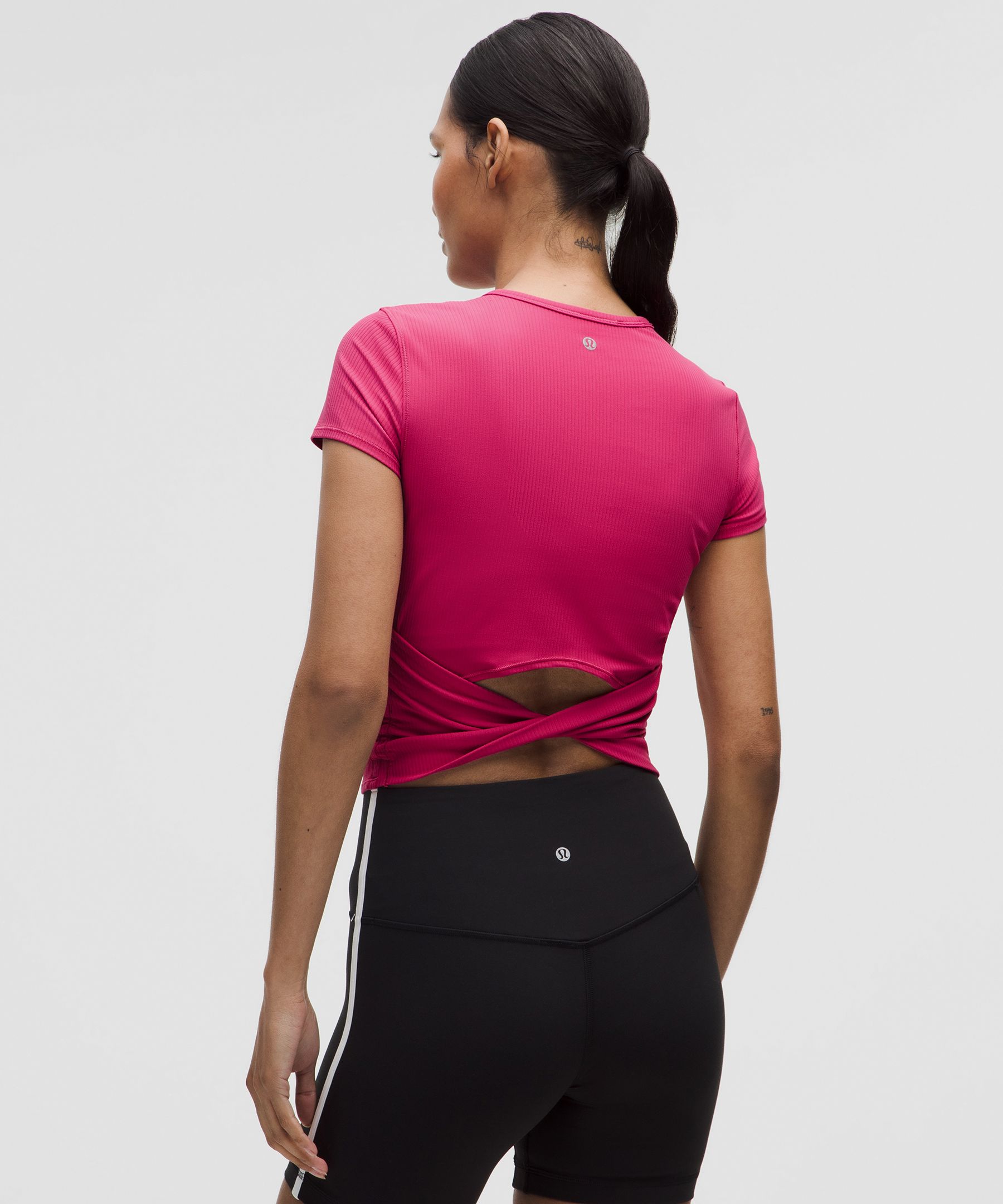 Lululemon All It Takes Back-twist Ribbed Short-sleeve Shirt