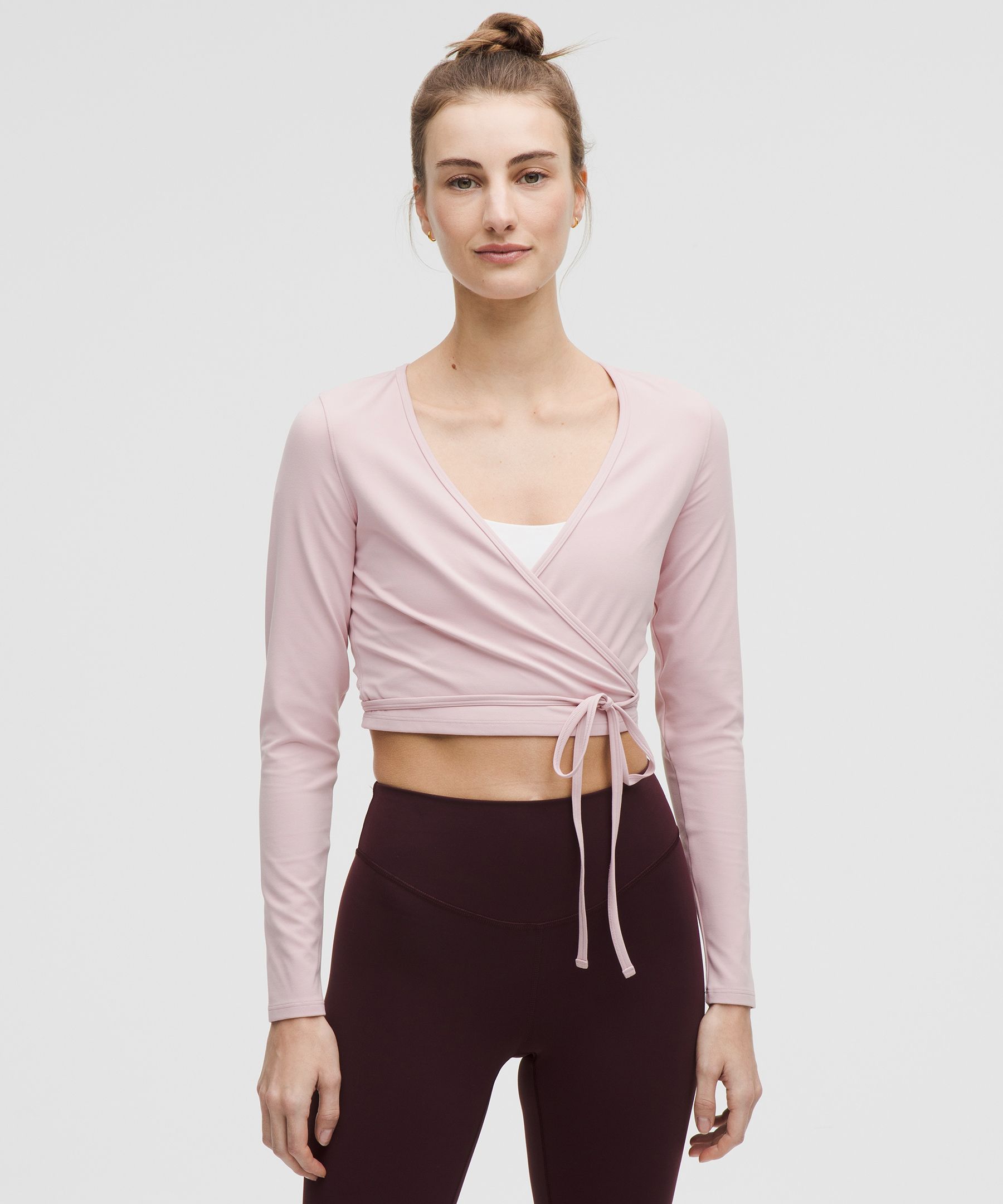 Nulu Long-Sleeve Cropped Wrap - Pink