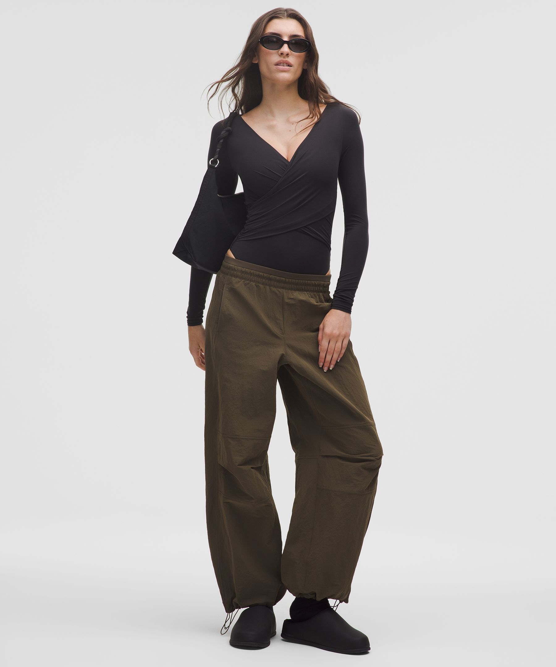 Lululemon Wundermost Ultra-soft Nulu Wrap-front Long-sleeve Bodysuit