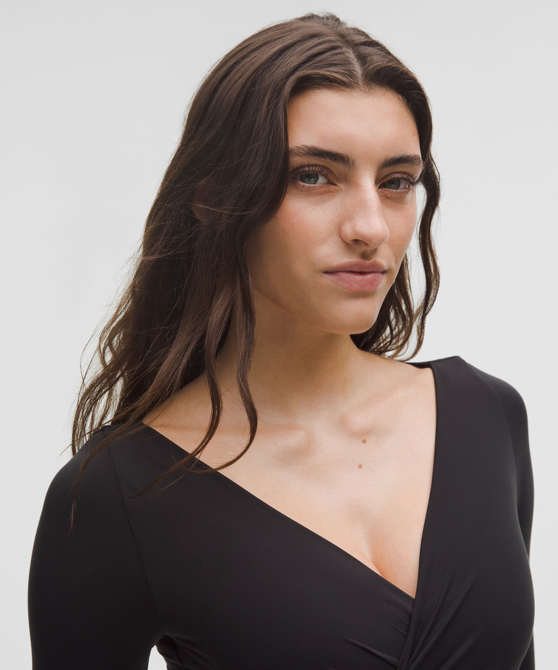 Lululemon Wundermost Ultra-soft Nulu Wrap-front Long-sleeve Bodysuit