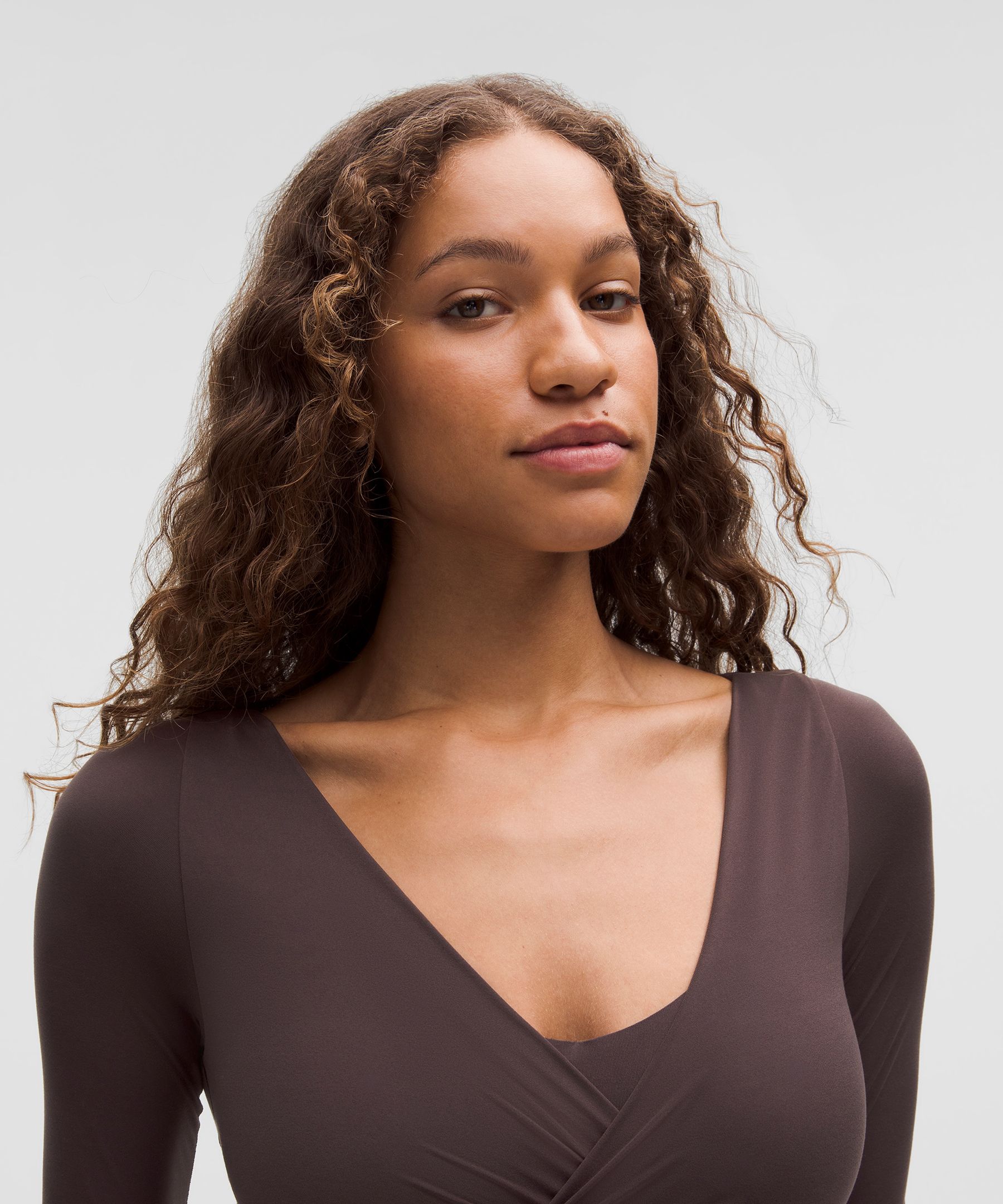 Lululemon Wundermost Ultra-soft Nulu Wrap-front Long-sleeve Bodysuit