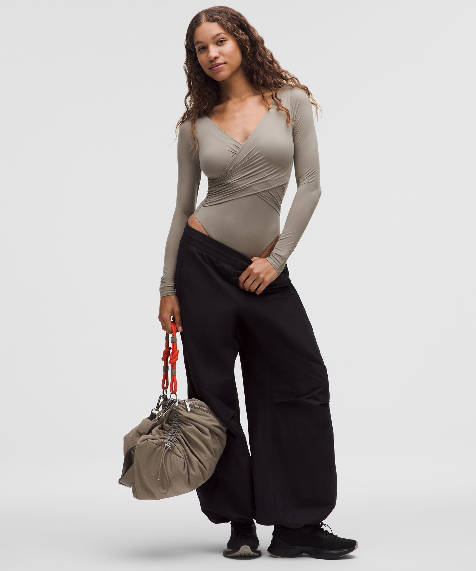 Lululemon Wundermost Ultra-soft Nulu Wrap-front Long-sleeve Bodysuit