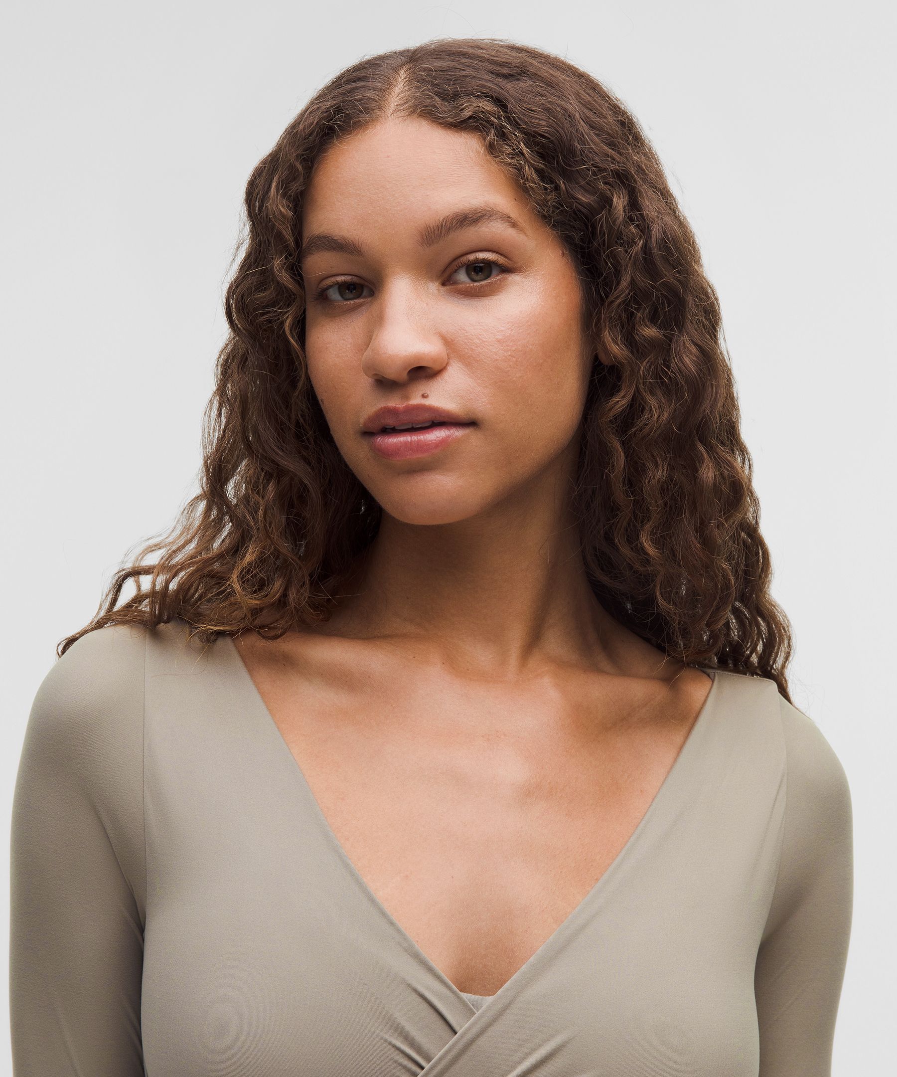 Lululemon Wundermost Ultra-soft Nulu Wrap-front Long-sleeve Bodysuit