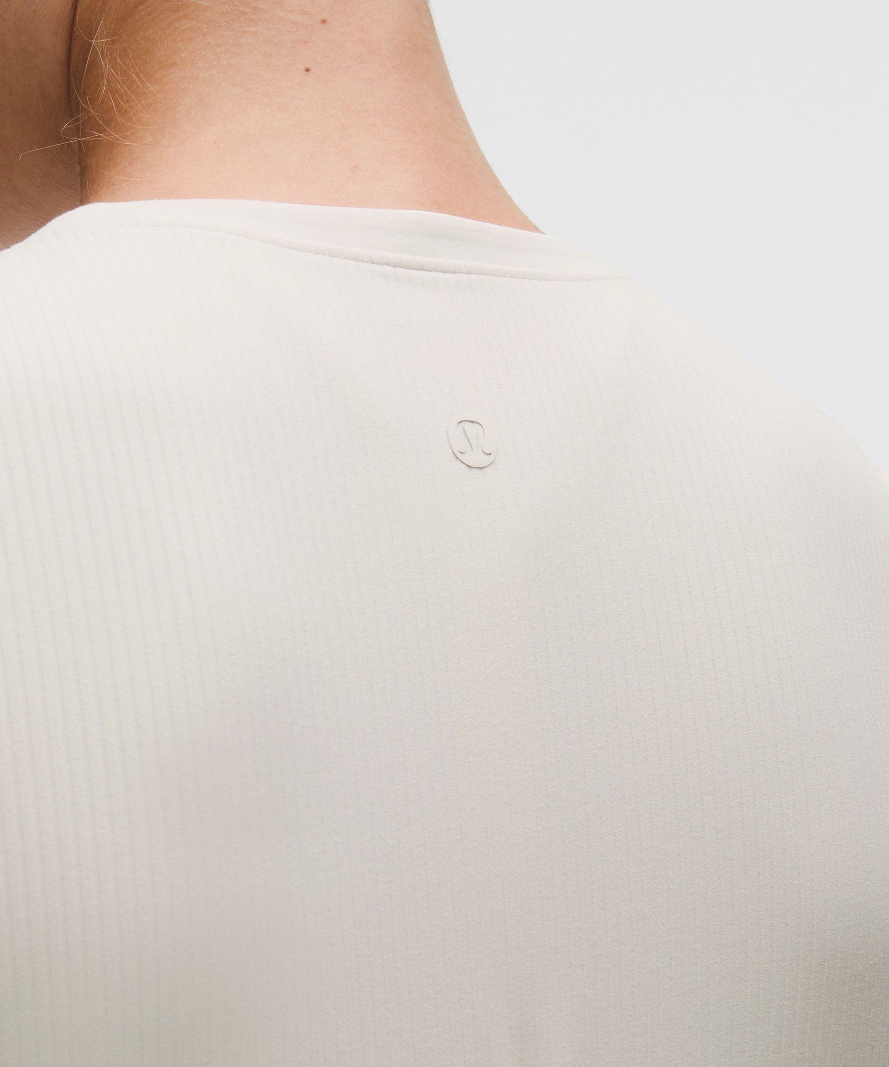 Ribbed Nulu Split-Neck Short-Sleeve Shirt