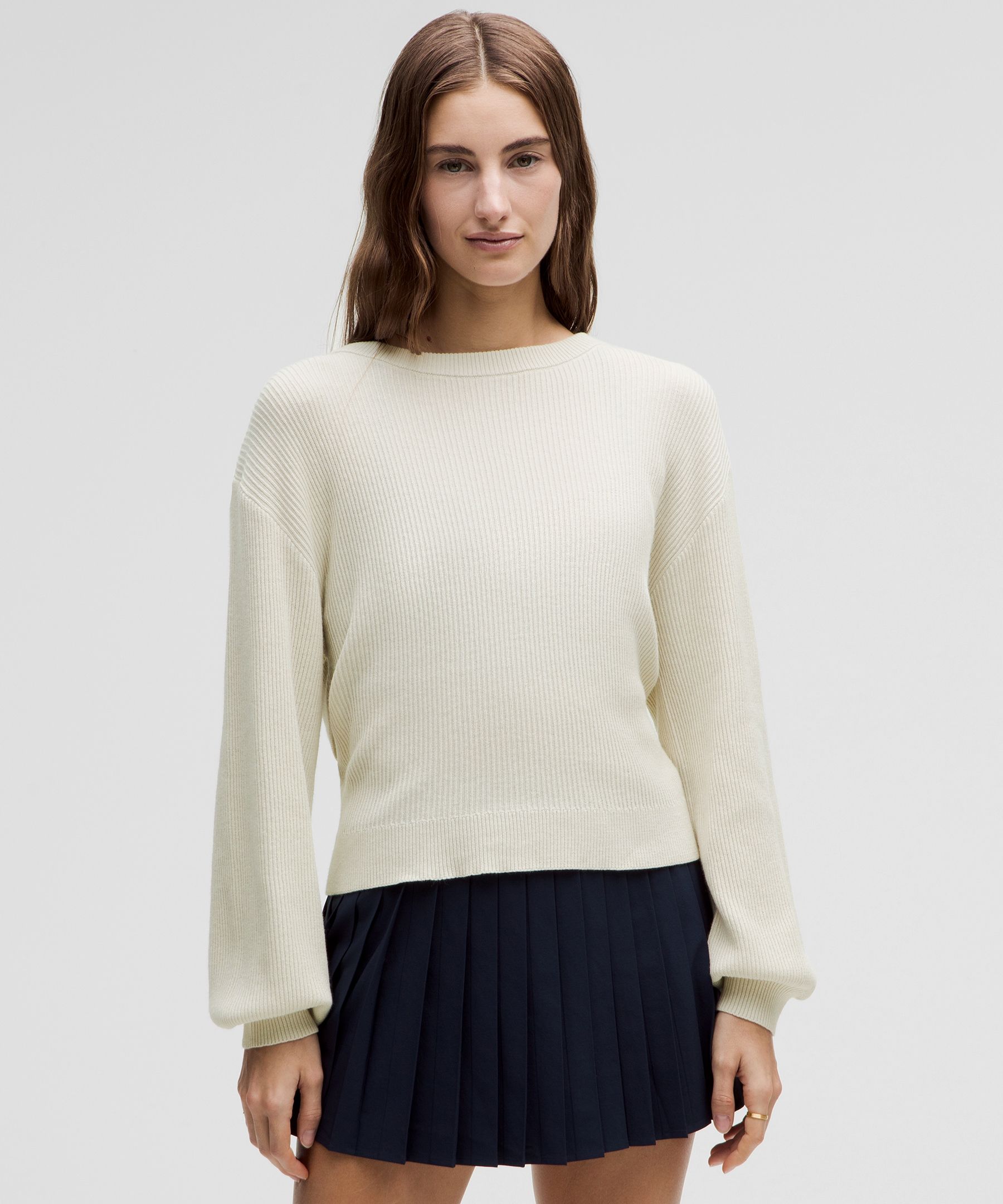 Reversible Crossover Sweater - White,Neutral