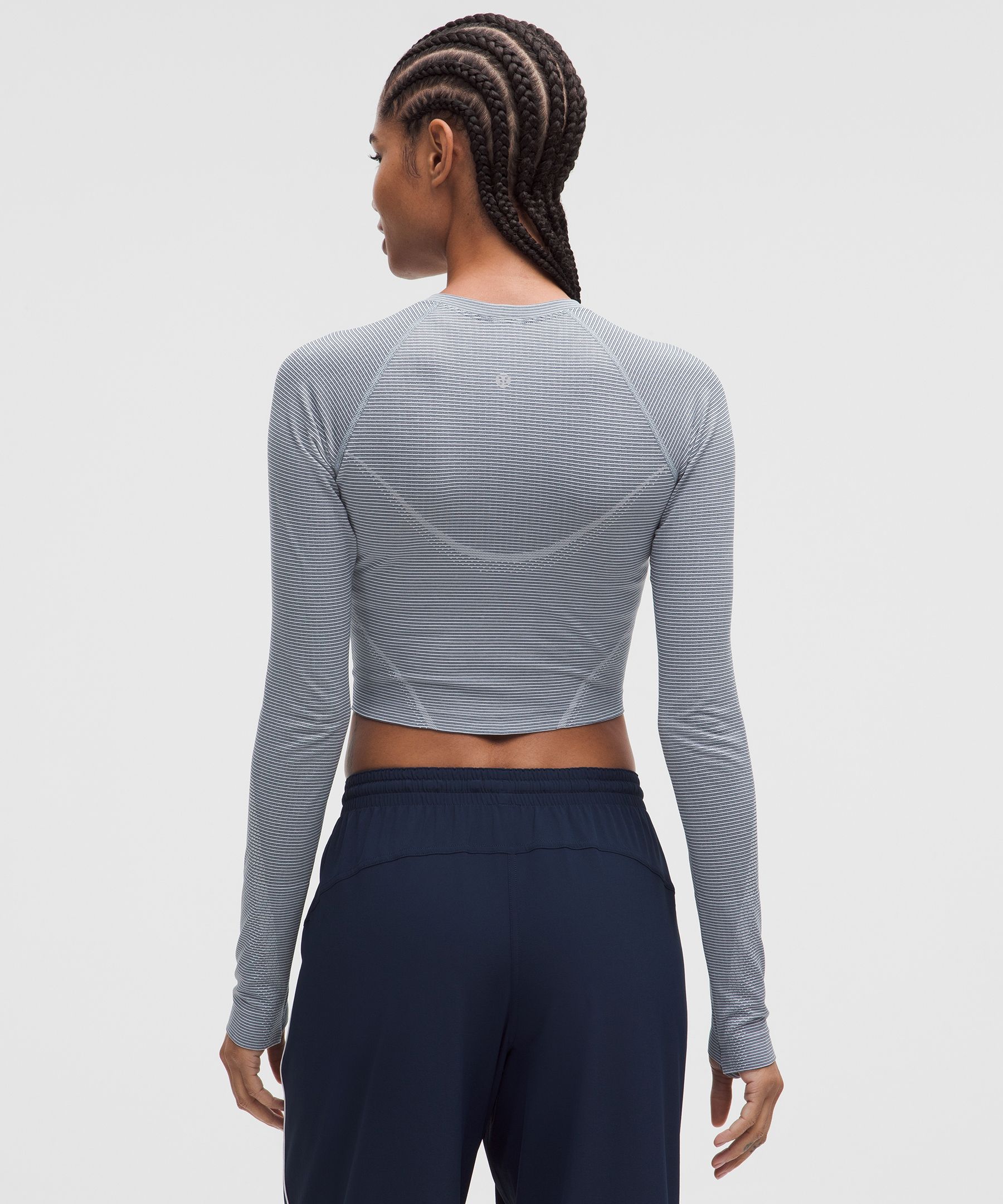 Lululemon Swiftly Tech Cropped Long-sleeve Shirt 2.0 In Blue