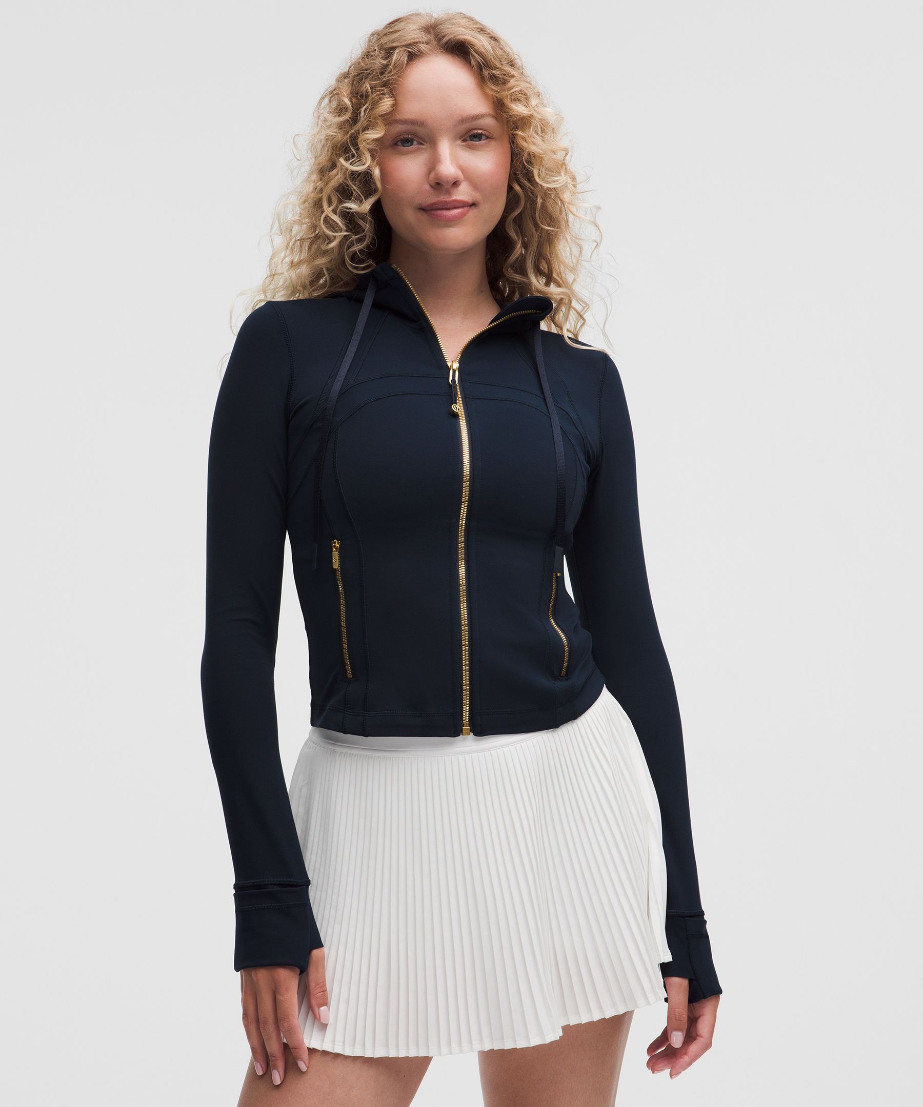 Lululemon Define Cropped Hooded Jacket In Blue