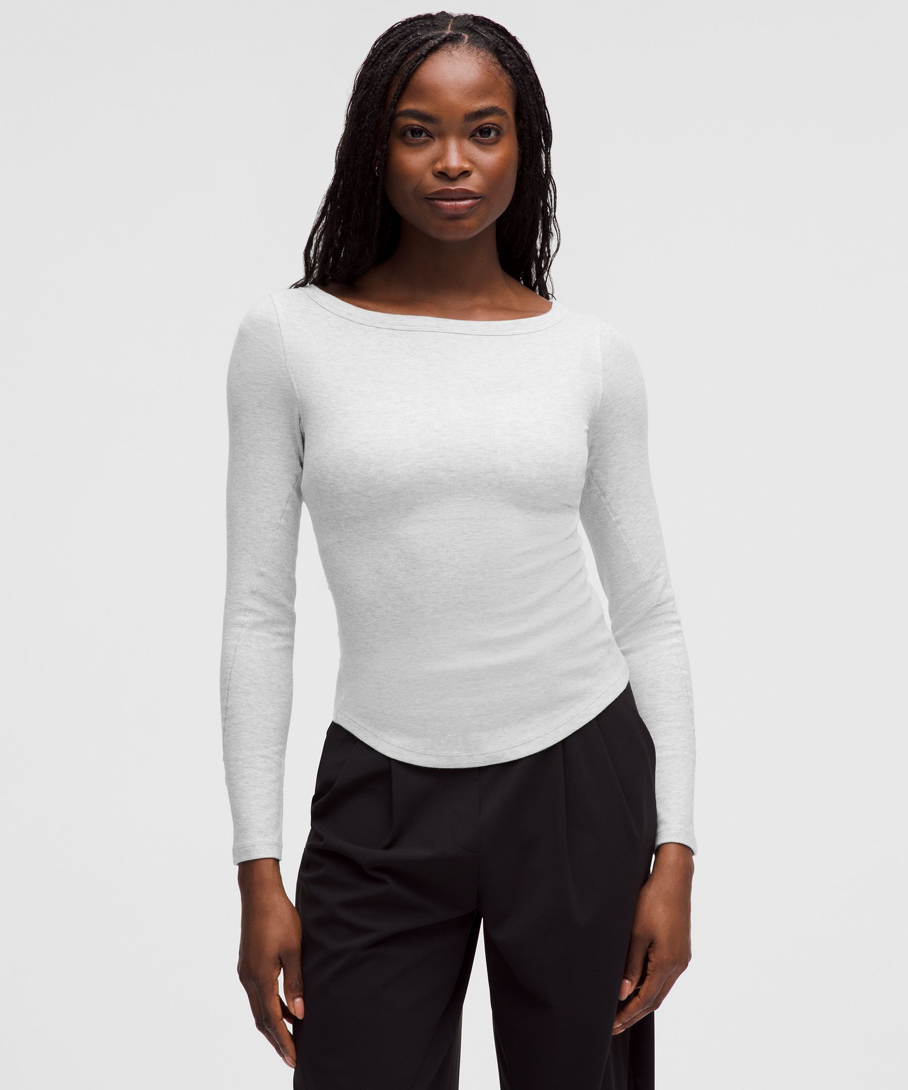 Hold Tight Boatneck Long-Sleeve Shirt - Grey