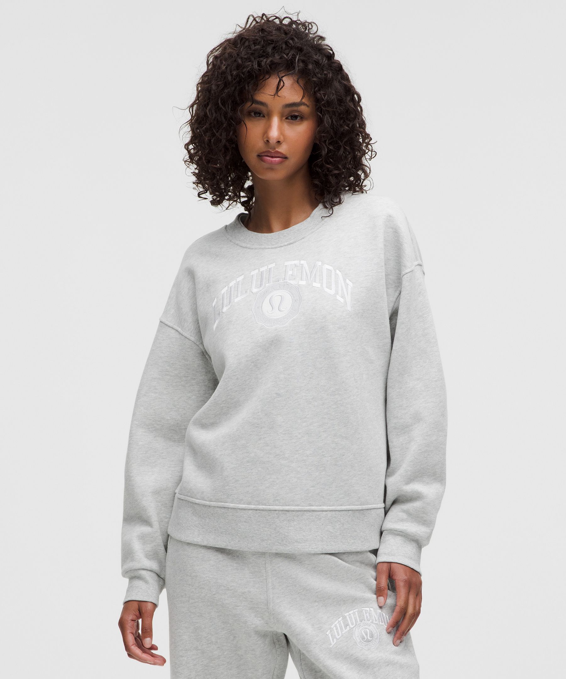 Perfectly Oversized Crew Graphic - Grey,Neutral