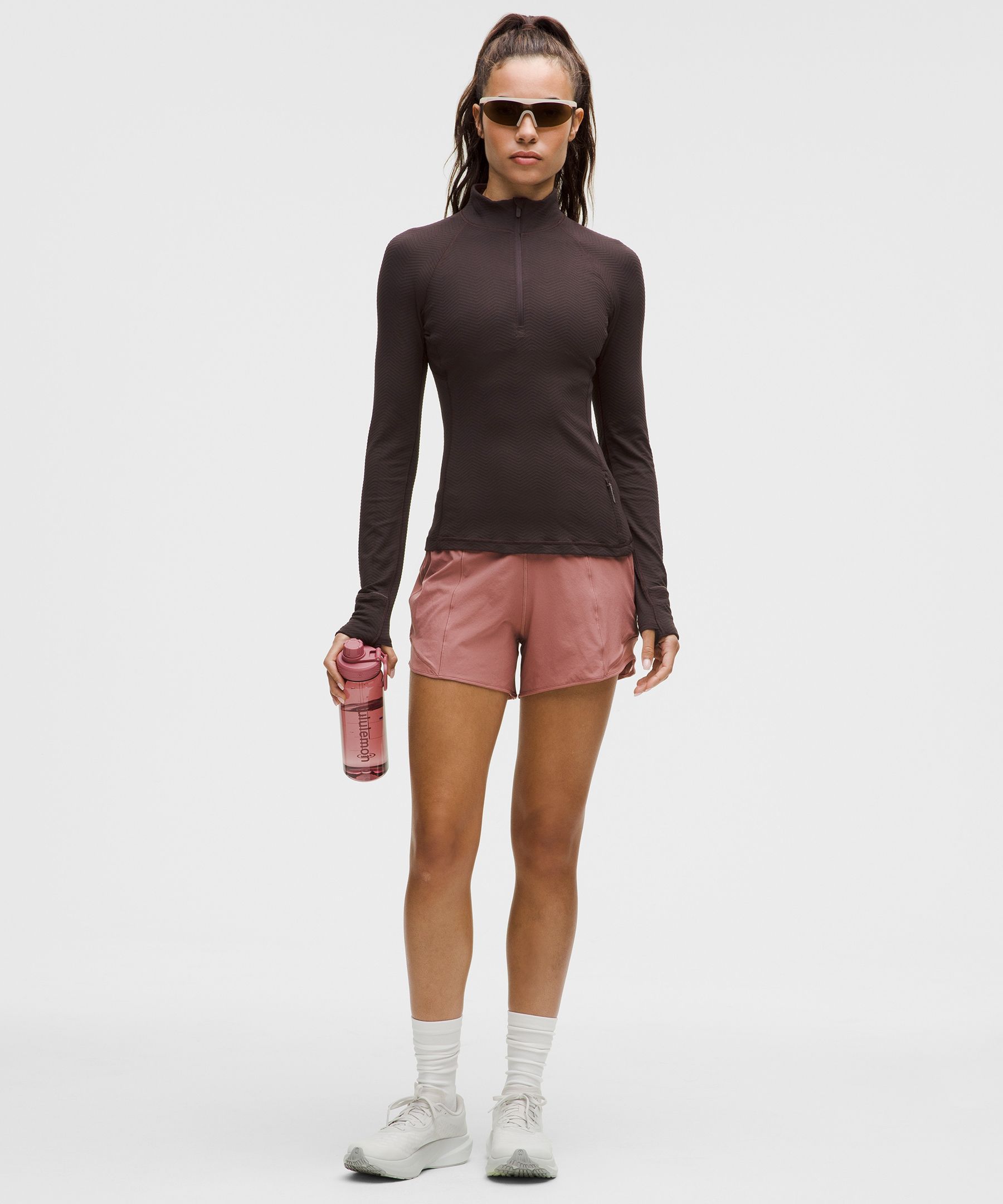 Lululemon It's Rulu Half Zip In Brown