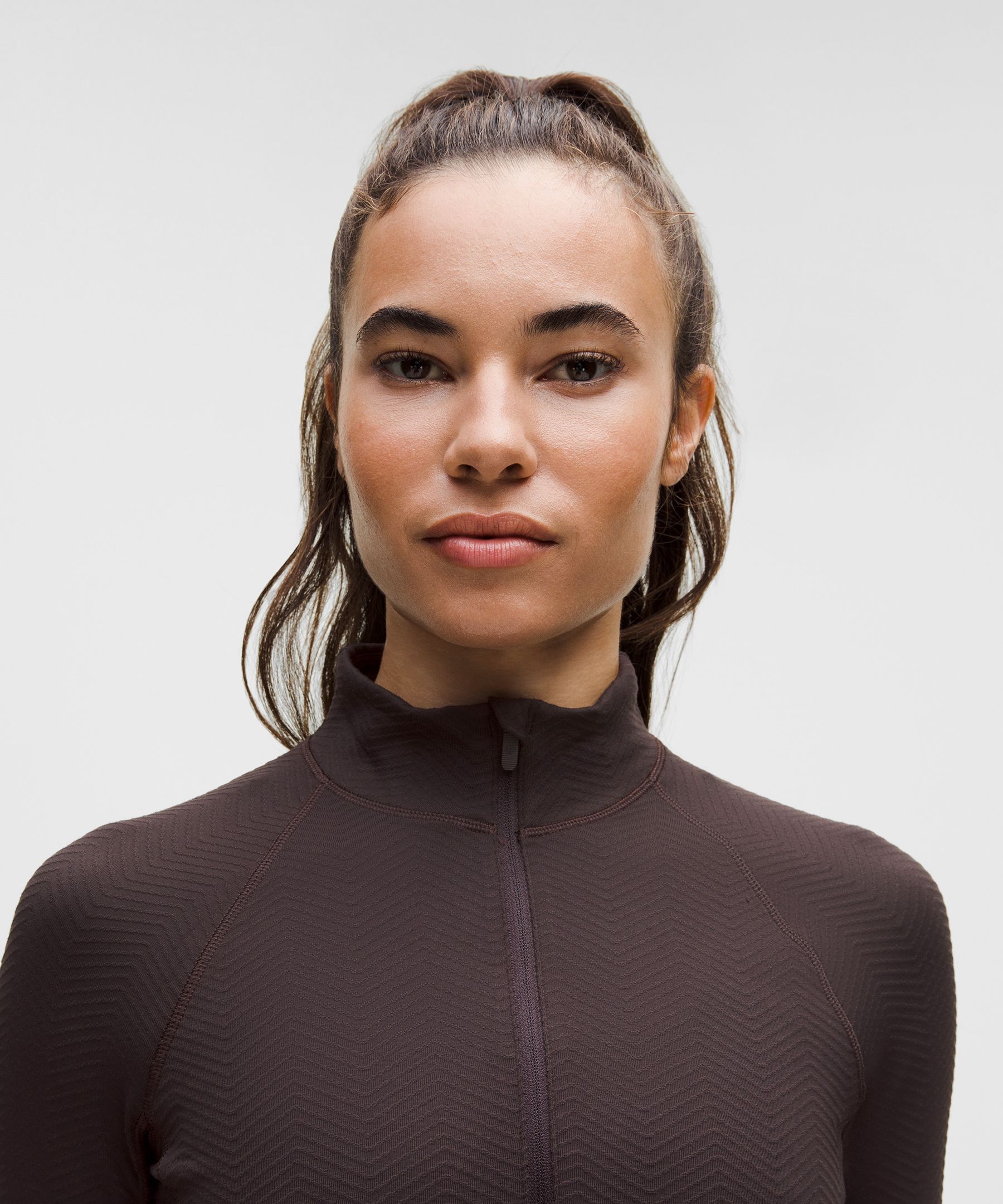 Lululemon It's Rulu Half Zip In Brown