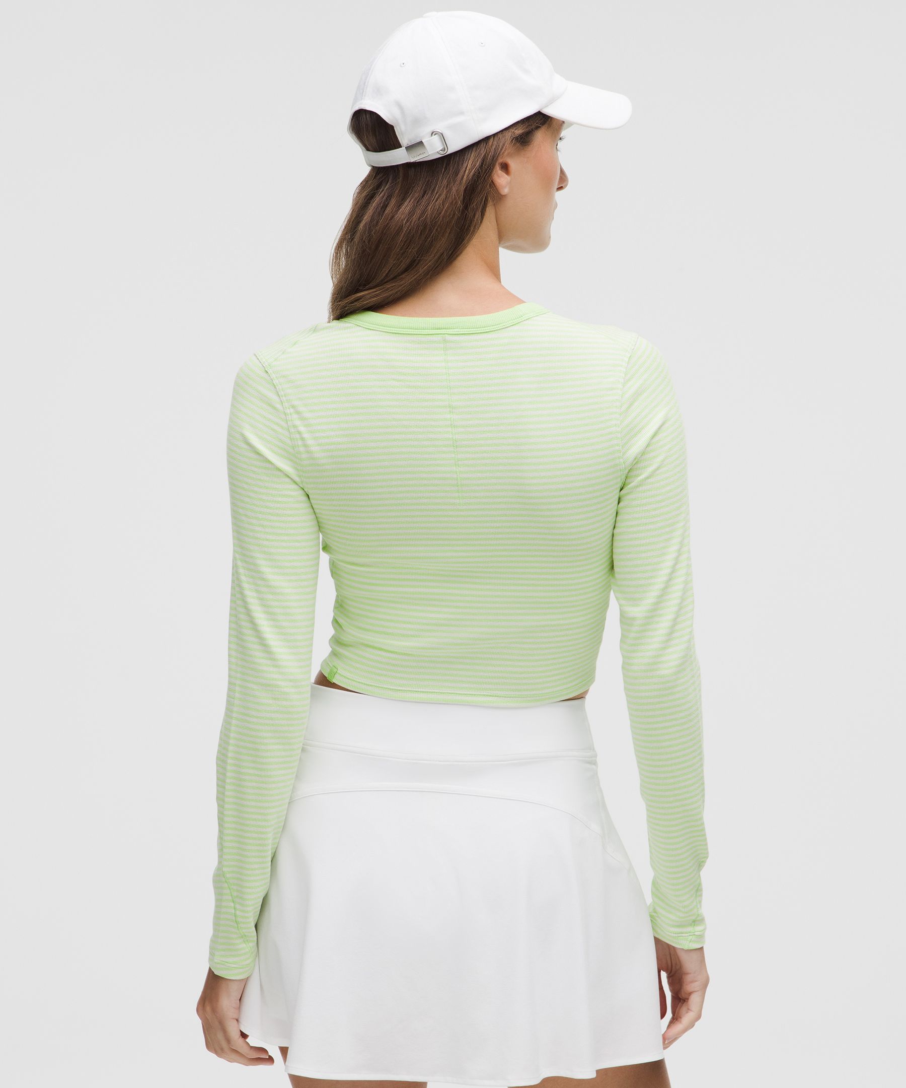 Lululemon Hold Tight Straight-hem Cropped Long-sleeve Shirt In Green