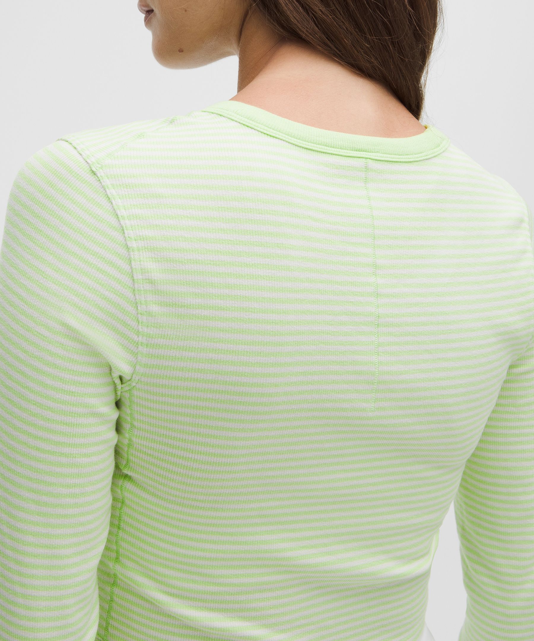 Lululemon Hold Tight Straight-hem Cropped Long-sleeve Shirt In Green
