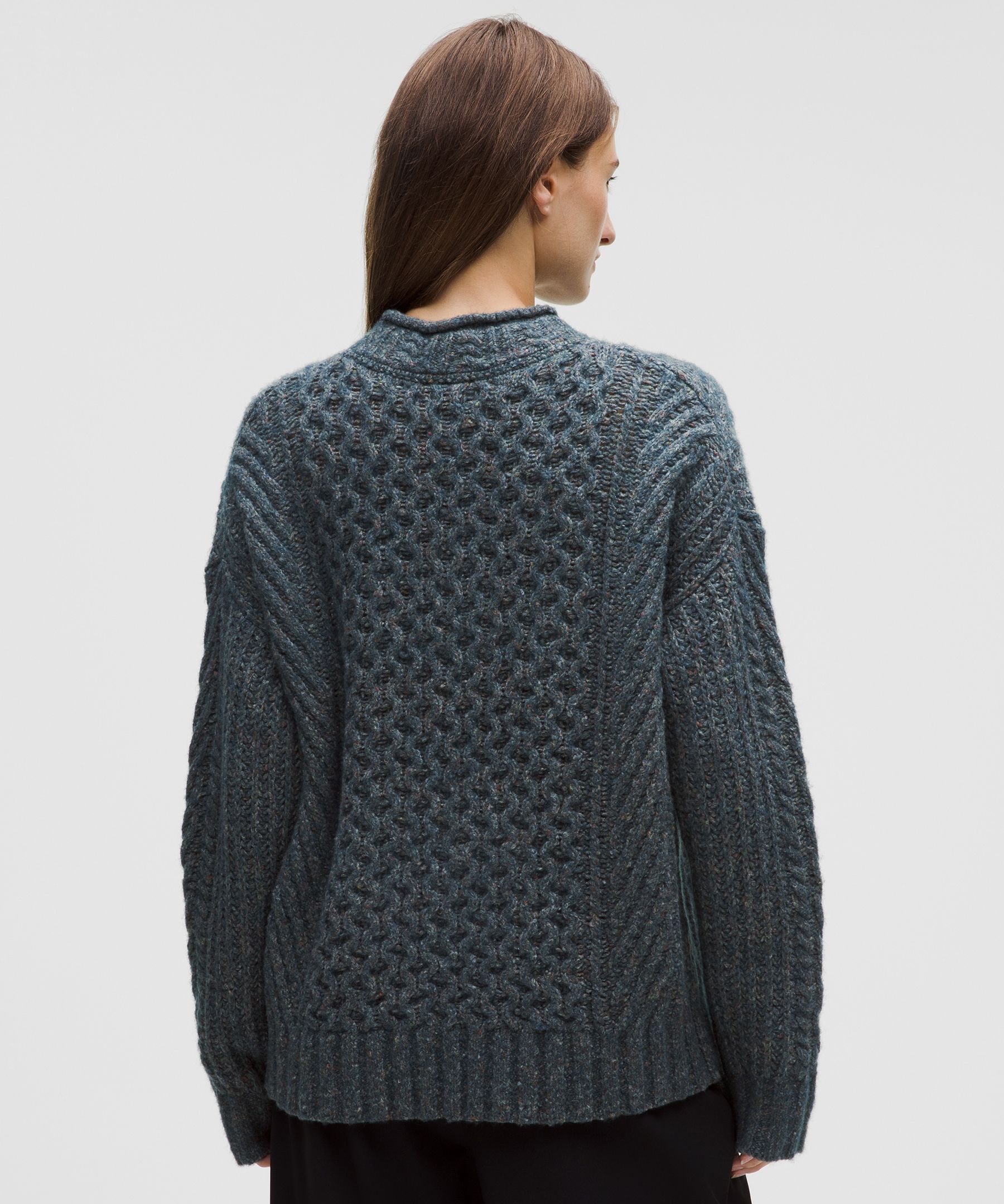 Lululemon Wool-blend Cable-knit Sweater In Gray